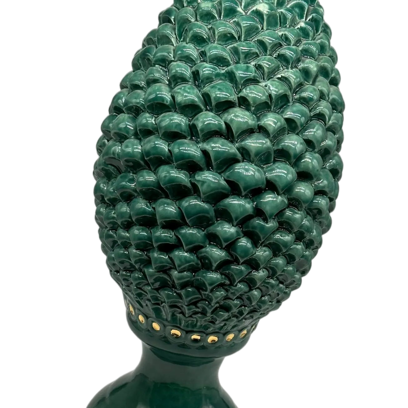 Pigna Ceramica Caltagirone cm H.45 Artigianale Verde Linea Luis DD CERAMICHE SICILIANE