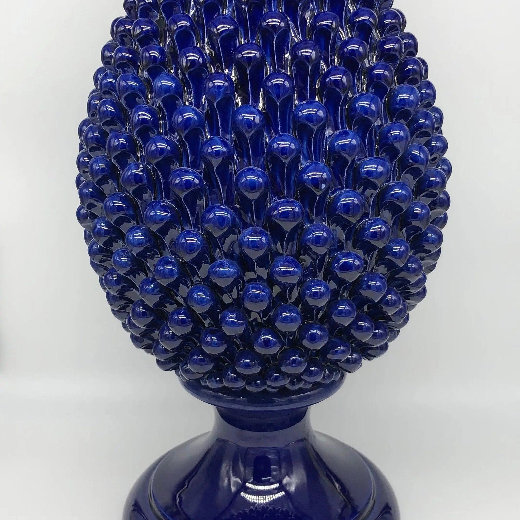Pigna Ceramica Caltagirone cm H.50 Artigianale Blu DD CERAMICHE SICILIANE