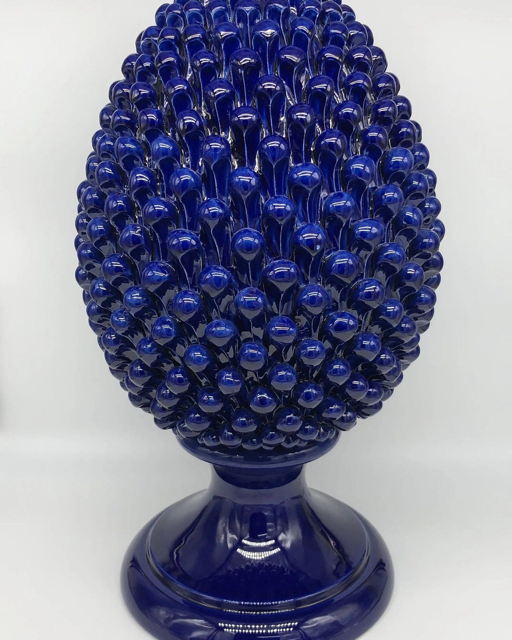 Pigna Ceramica Caltagirone cm H.50 Artigianale Blu DD CERAMICHE SICILIANE