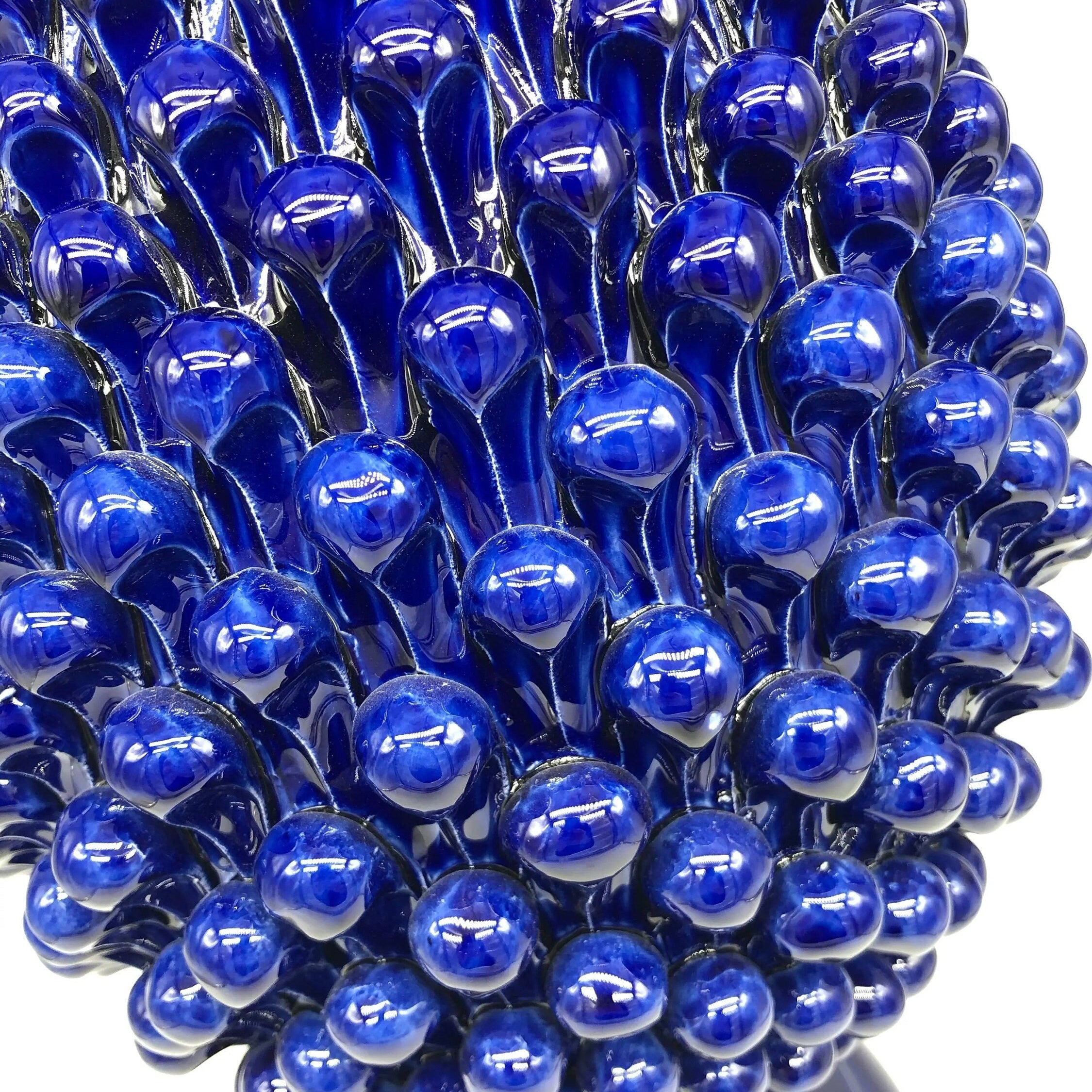 Pigna Ceramica Caltagirone cm H.50 Artigianale Blu DD CERAMICHE SICILIANE