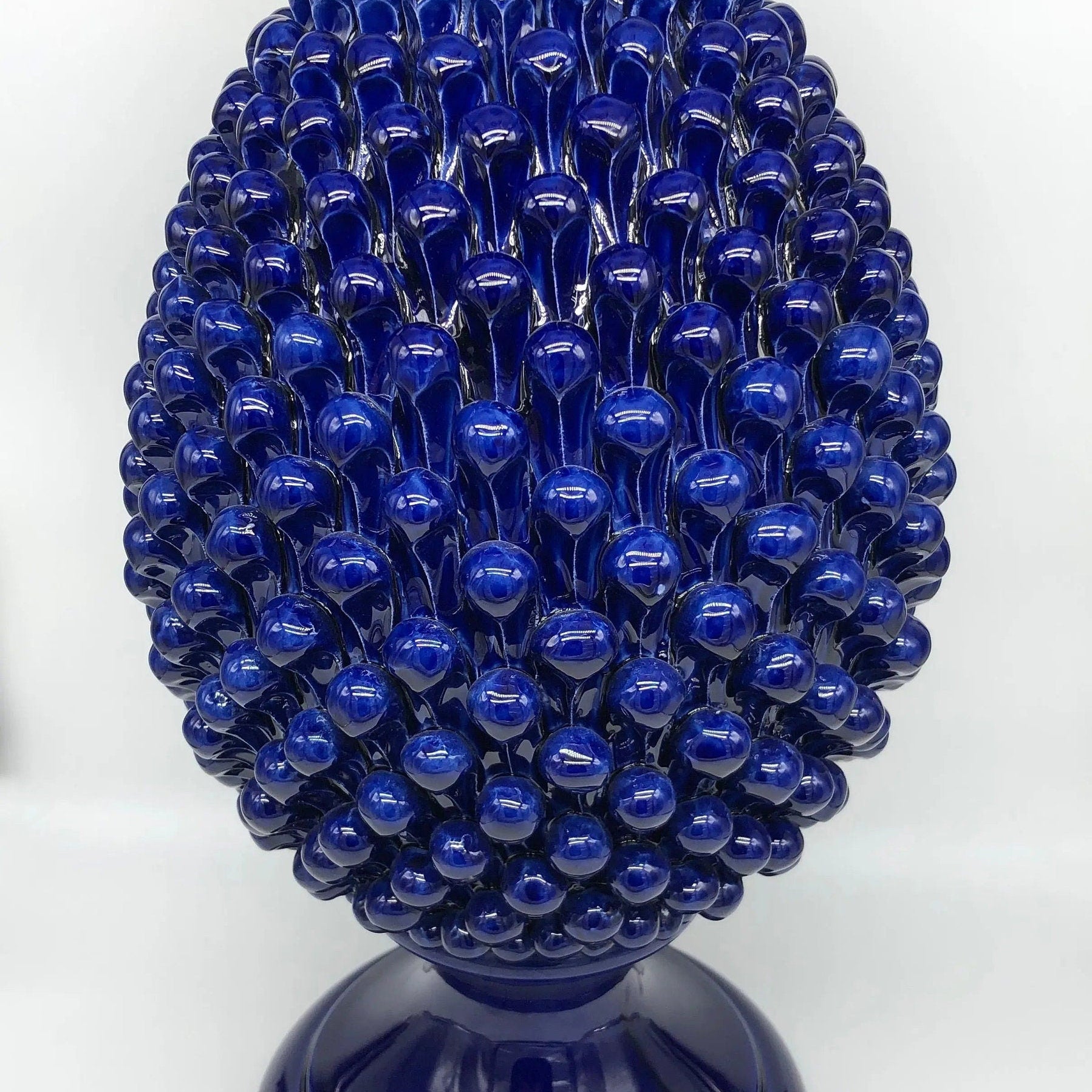 Pigna Ceramica Caltagirone cm H.50 Artigianale Blu DD CERAMICHE SICILIANE