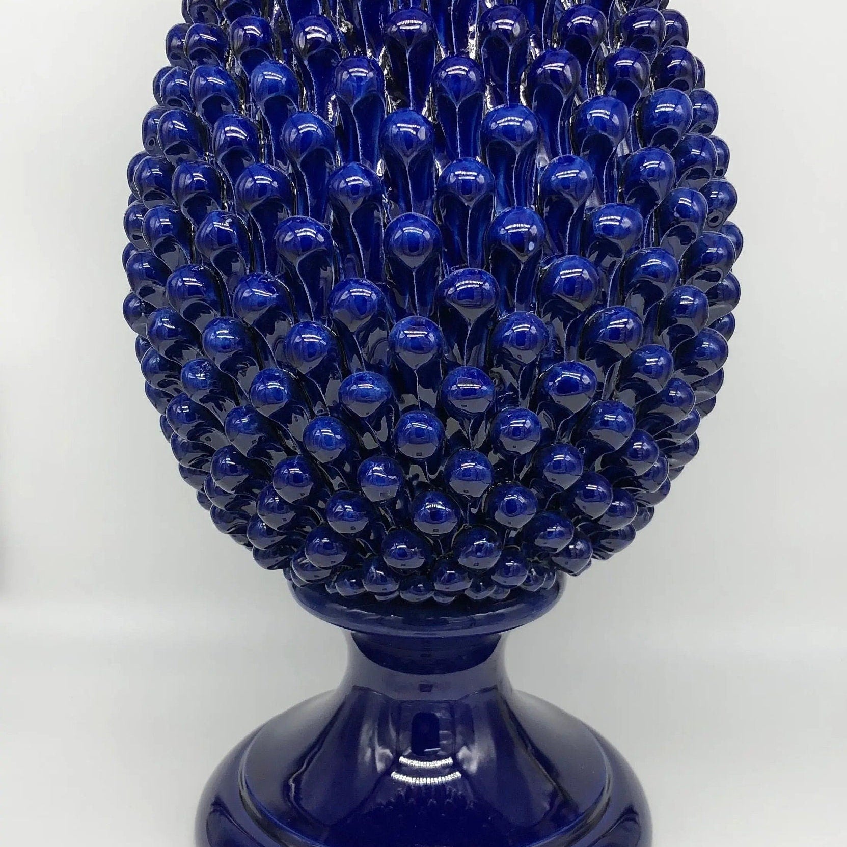 Pigna Ceramica Caltagirone cm H.50 Artigianale Blu DD CERAMICHE SICILIANE