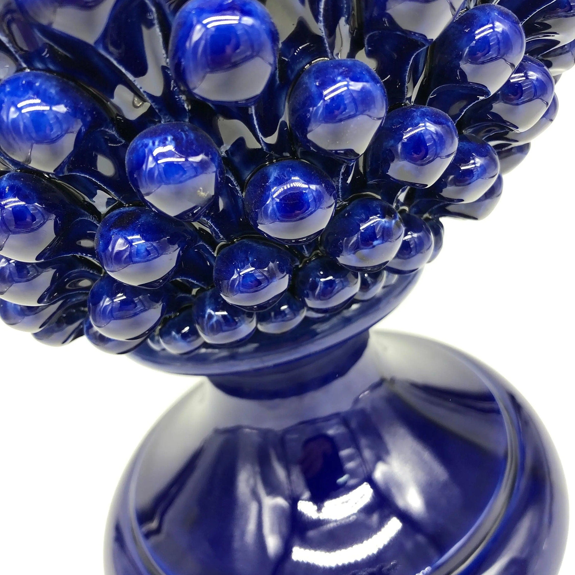 Pigna Ceramica Caltagirone cm H.50 Artigianale Blu DD CERAMICHE SICILIANE