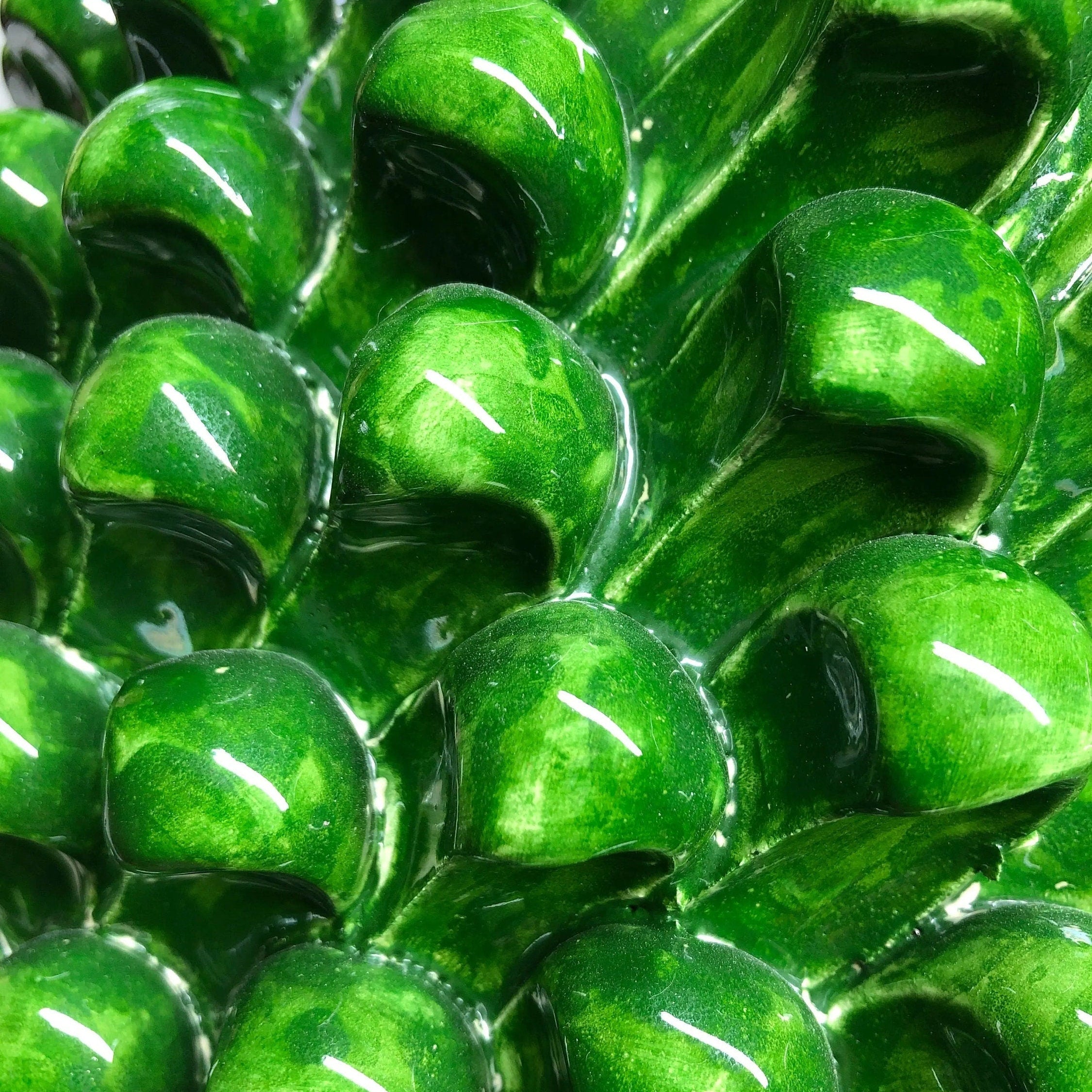 Pigna Ceramica Caltagirone cm H.50 Artigianale Verde Prato Base Decorata DD CERAMICHE SICILIANE