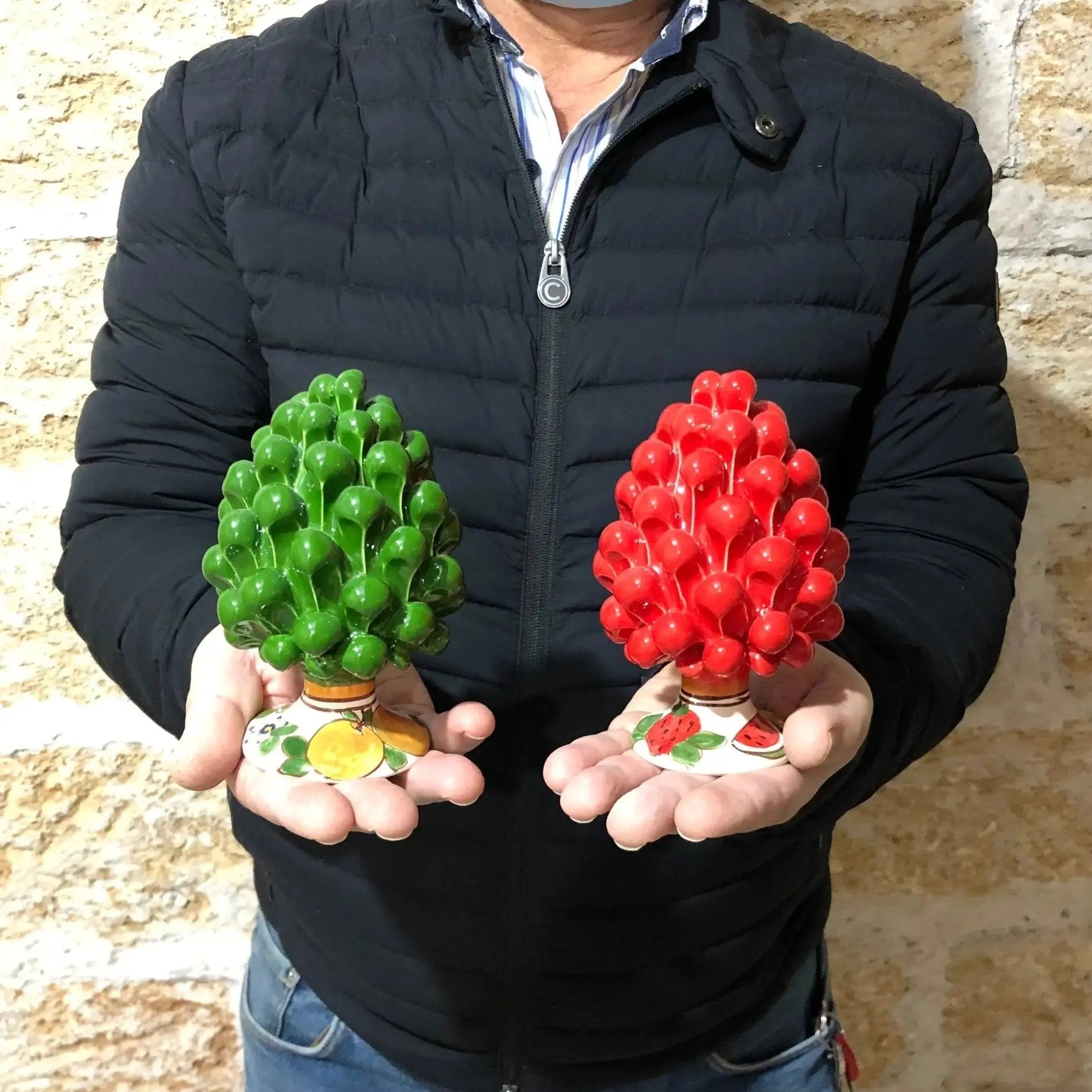 Pigna Ceramica Caltagirone Linea “4 stagioni” cm H.15 Artigianale DD CERAMICHE SICILIANE