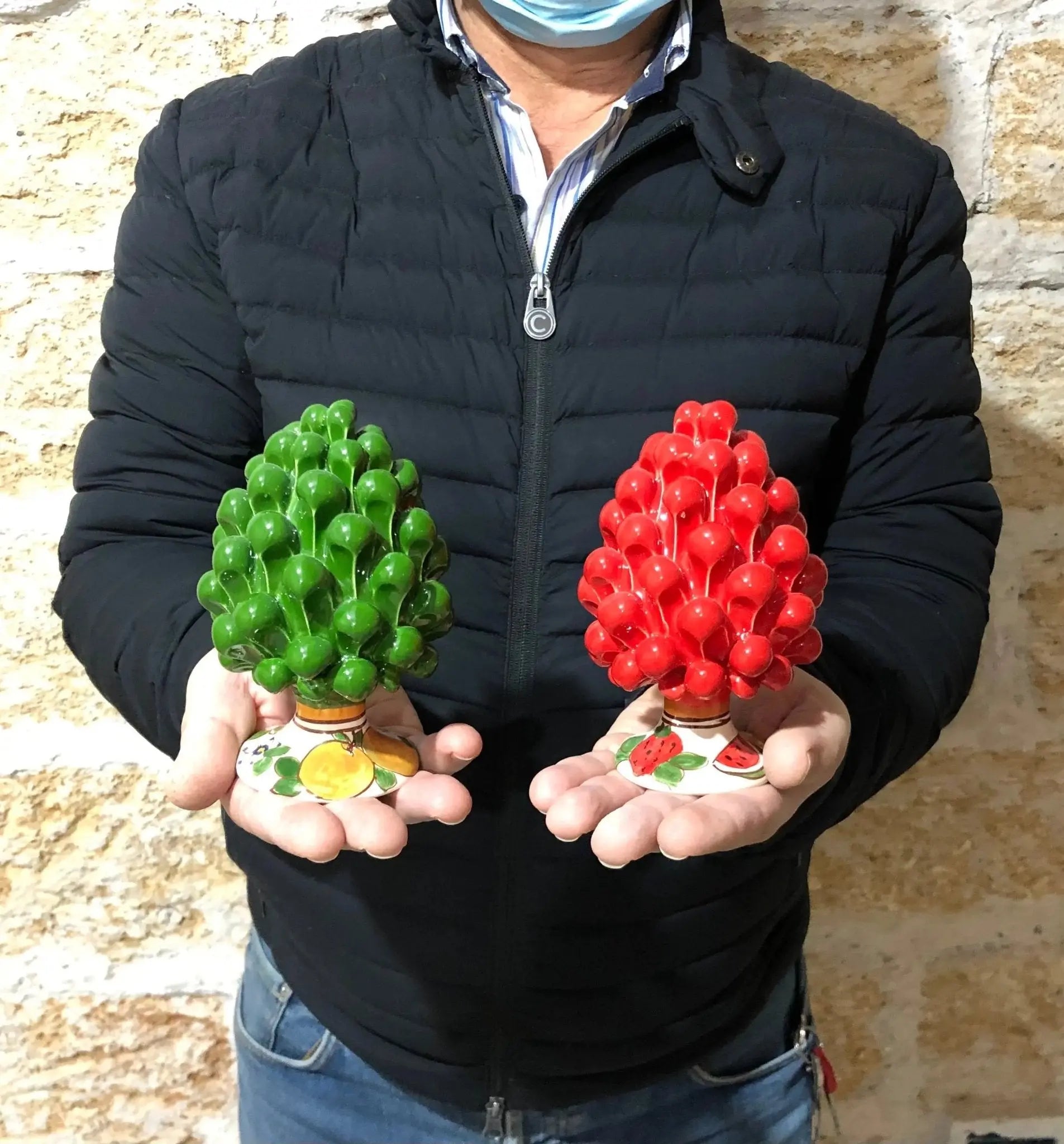 Pigna Ceramica Caltagirone Linea “4 stagioni” cm H.15 Artigianale DD CERAMICHE SICILIANE