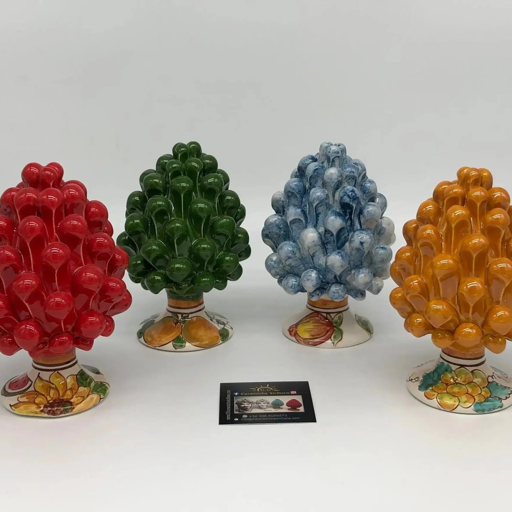 Pigna Ceramica Caltagirone Linea “4 stagioni” cm H.15 Artigianale DD CERAMICHE SICILIANE