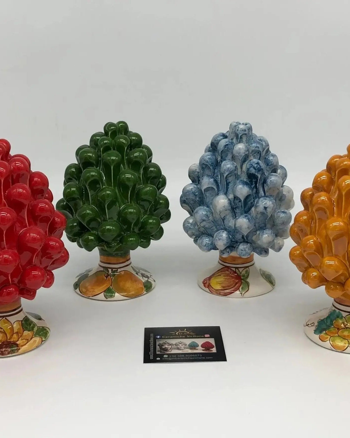 Pigna Ceramica Caltagirone Linea “4 stagioni” cm H.15 Artigianale DD CERAMICHE SICILIANE