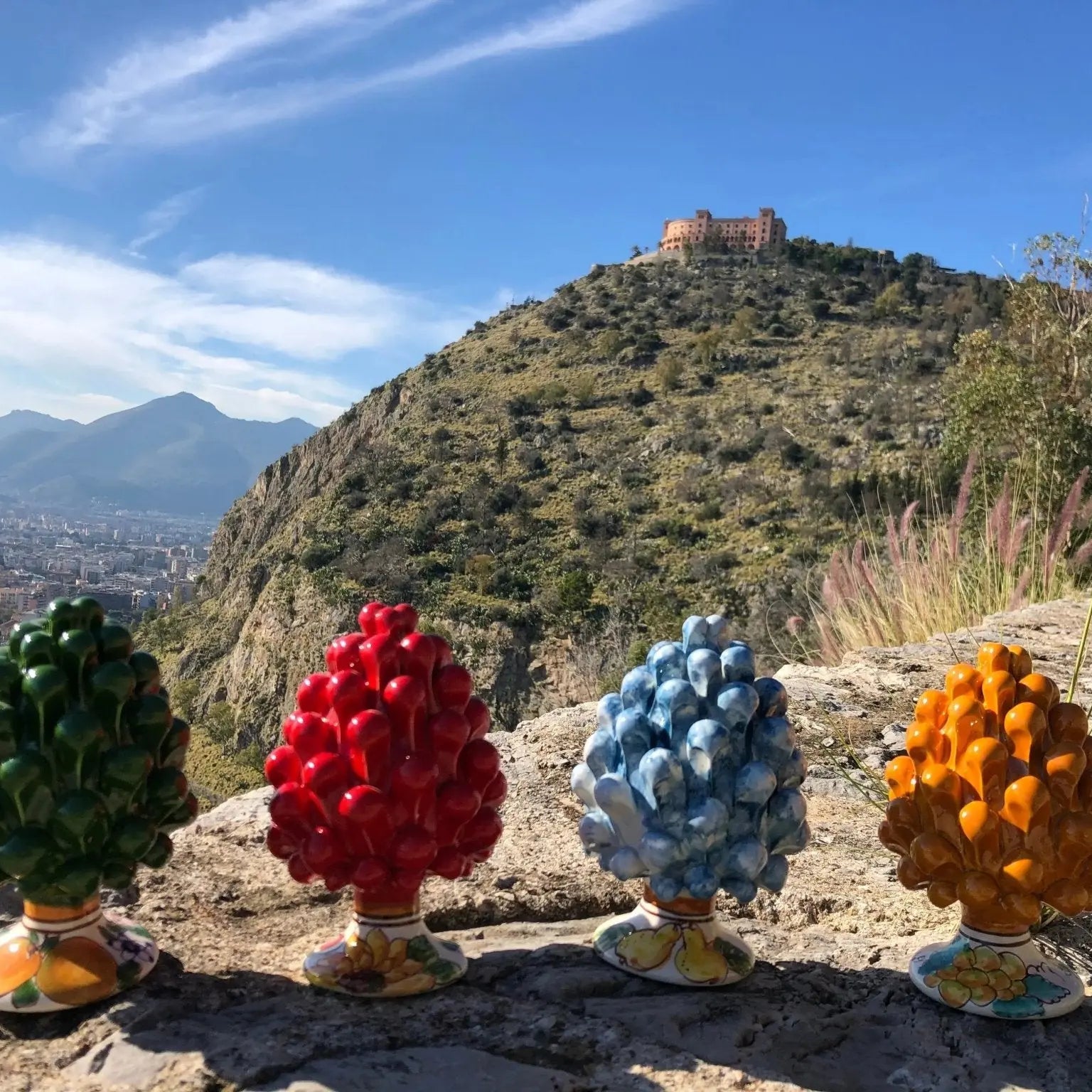 Pigna Ceramica Caltagirone Linea “4 stagioni” cm H.15 Artigianale DD CERAMICHE SICILIANE