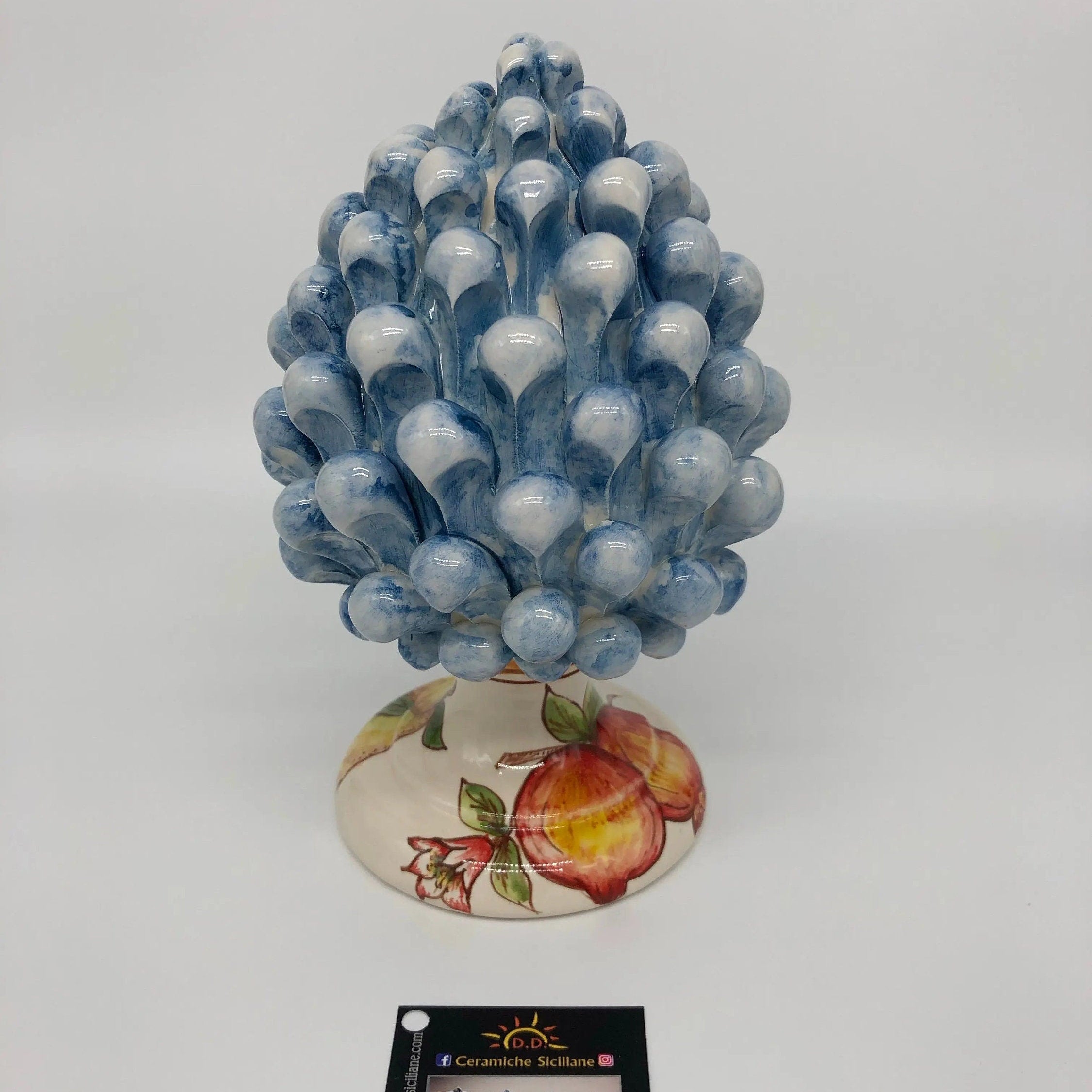 Pigna Ceramica Caltagirone Linea “4 stagioni” cm H.20 Artigianale DD CERAMICHE SICILIANE