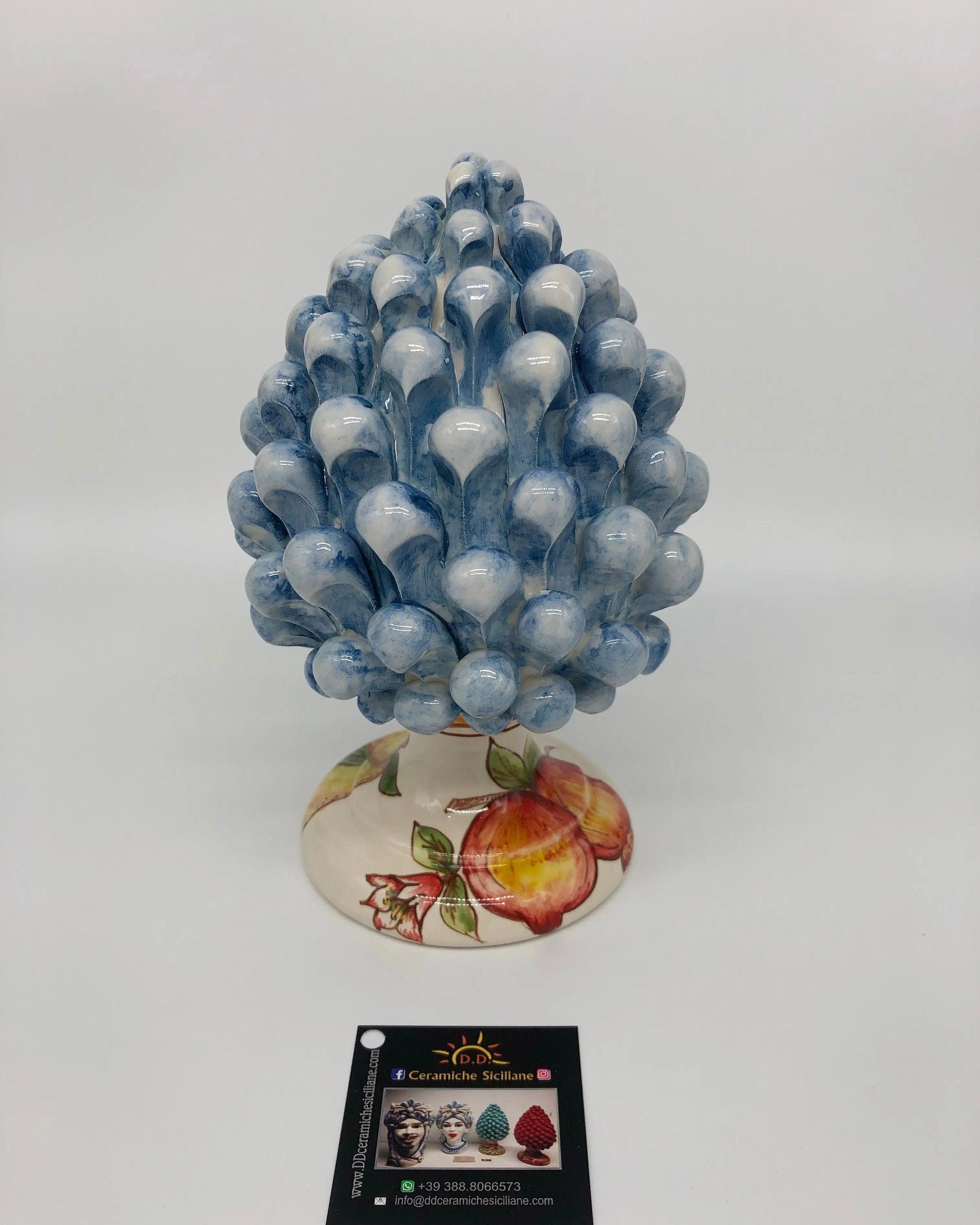 Pigna Ceramica Caltagirone Linea “4 stagioni” cm H.20 Artigianale DD CERAMICHE SICILIANE