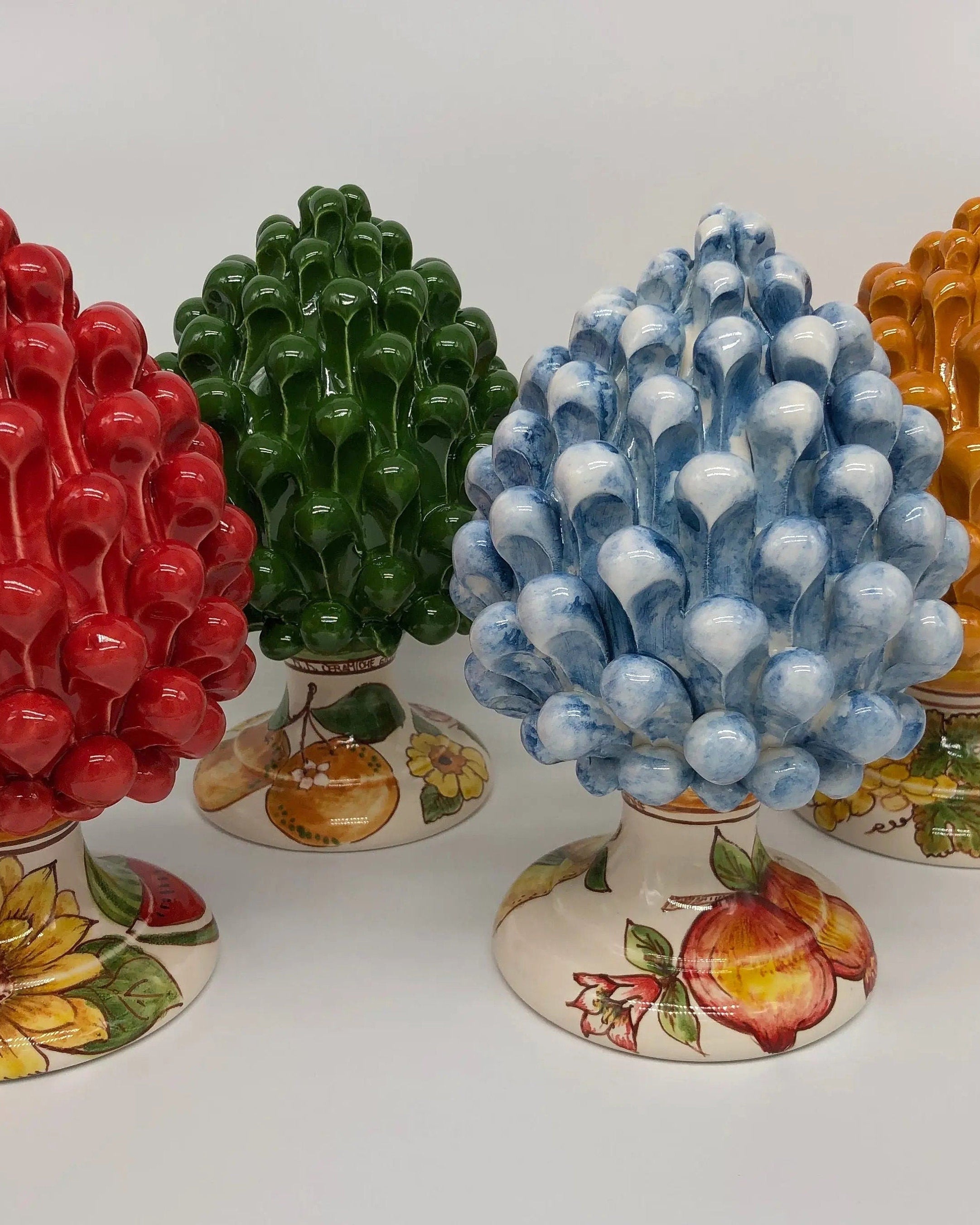 Pigna Ceramica Caltagirone Linea “4 stagioni” cm H.20 Artigianale DD CERAMICHE SICILIANE
