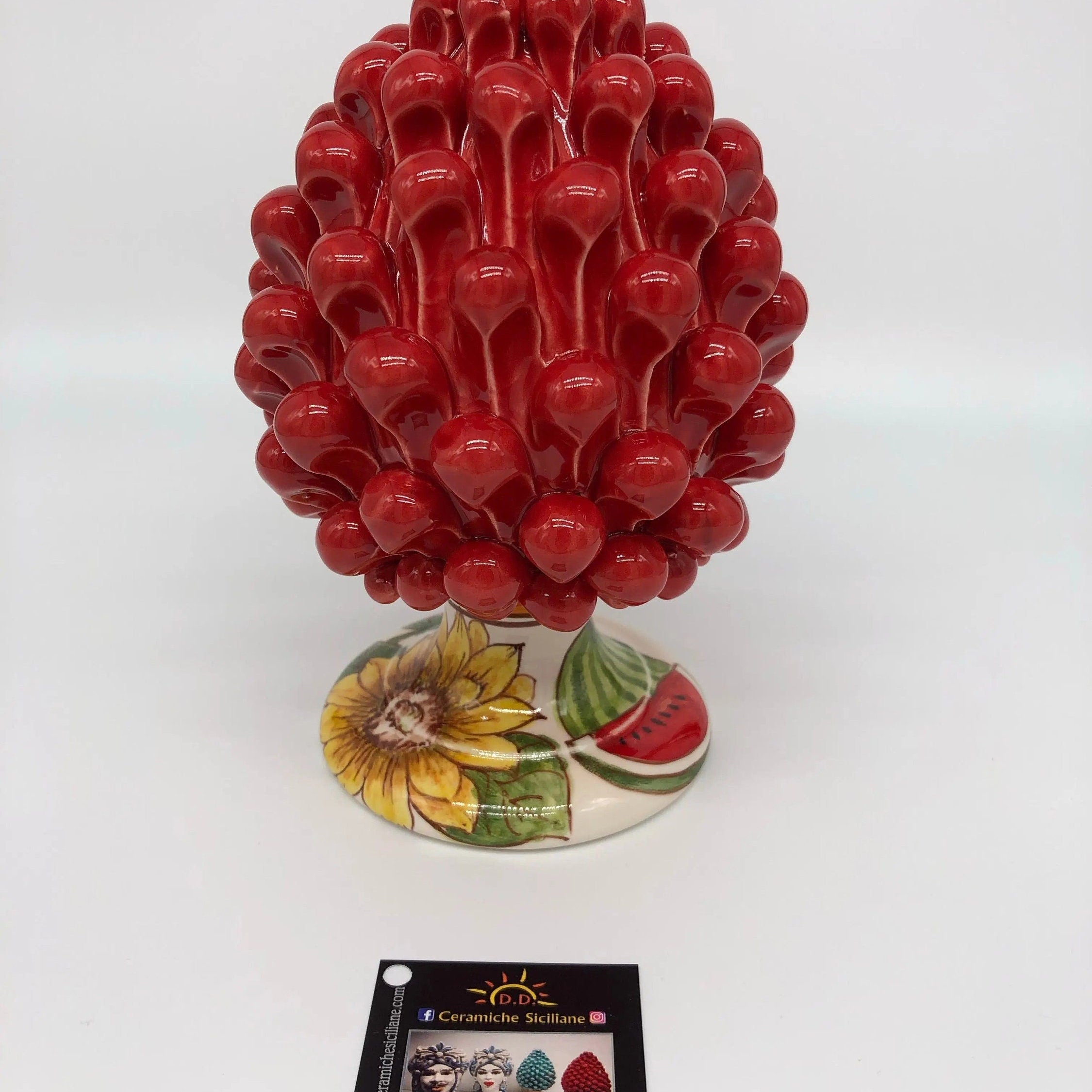 Pigna Ceramica Caltagirone Linea “4 stagioni” cm H.20 Artigianale DD CERAMICHE SICILIANE