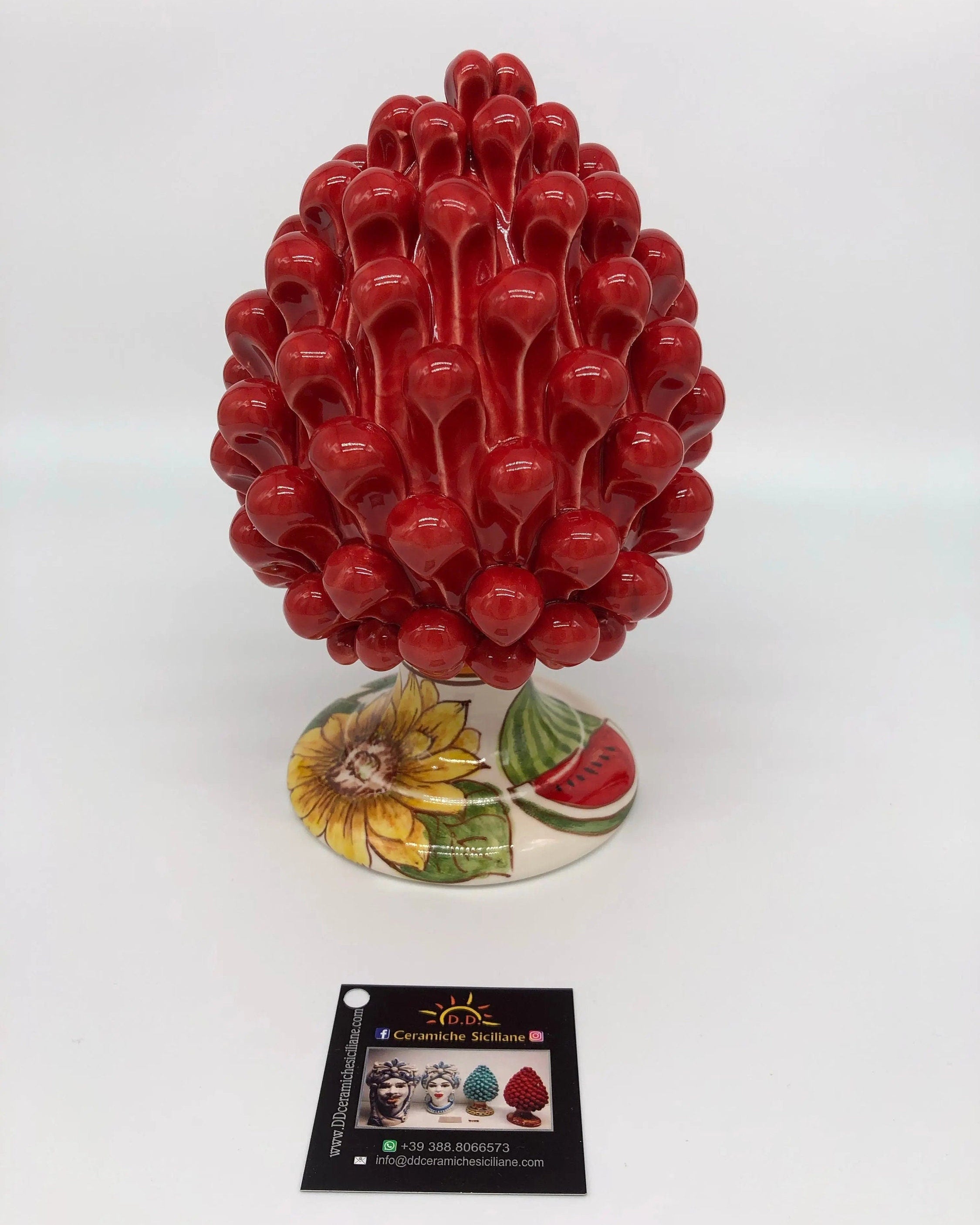 Pigna Ceramica Caltagirone Linea “4 stagioni” cm H.20 Artigianale DD CERAMICHE SICILIANE