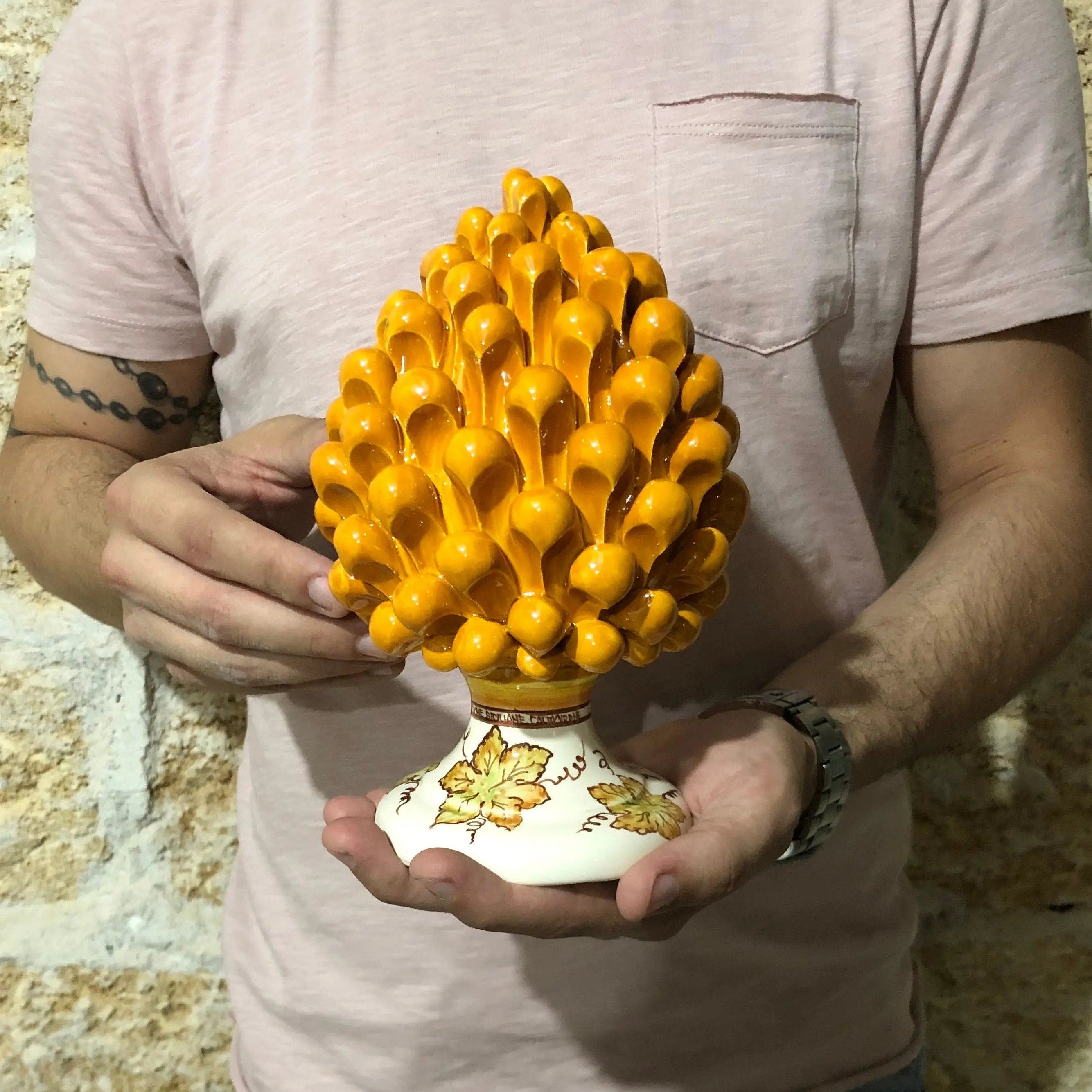 Pigna Ceramica Caltagirone Linea “4 stagioni” cm H.20 Artigianale DD CERAMICHE SICILIANE