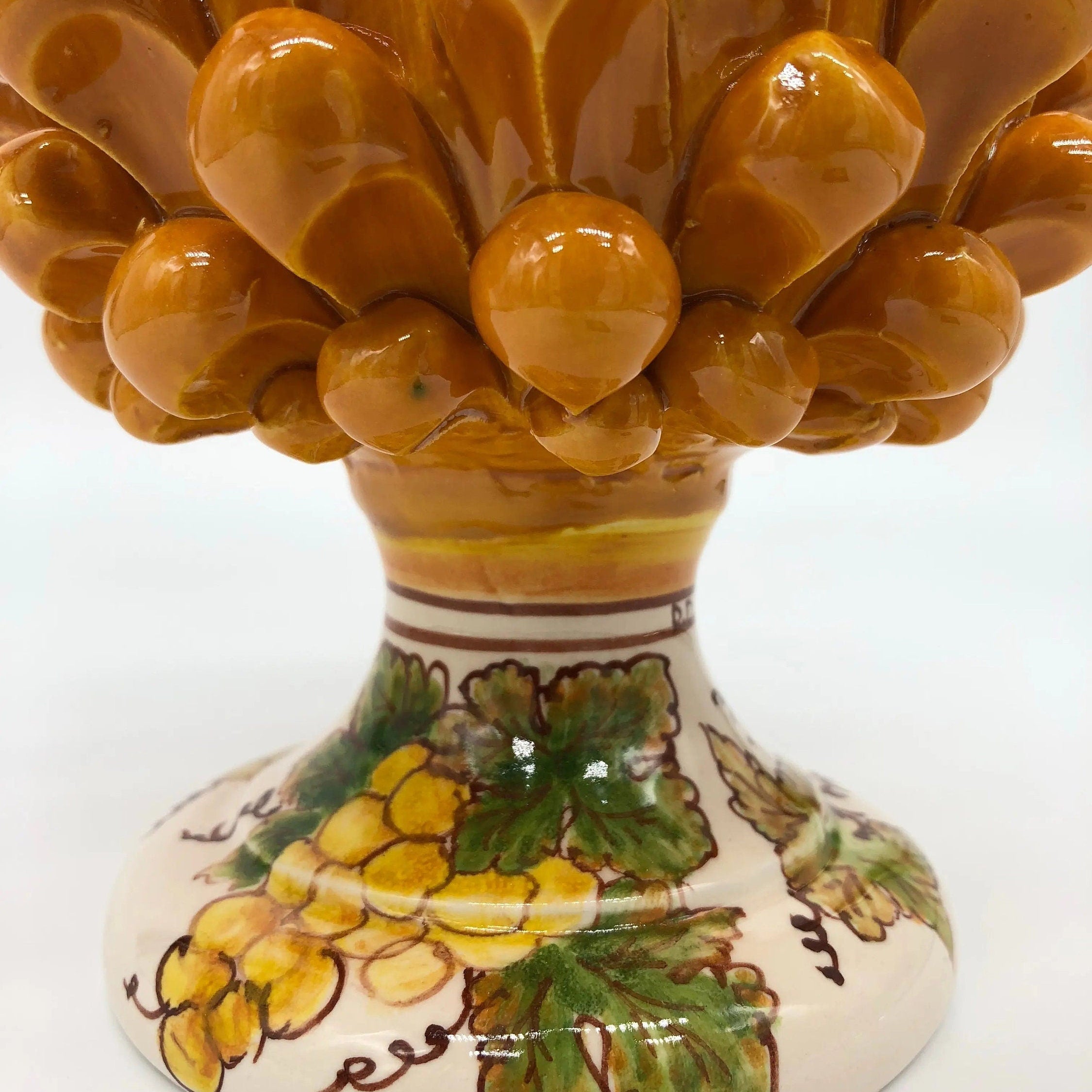 Pigna Ceramica Caltagirone Linea “4 stagioni” cm H.20 Artigianale DD CERAMICHE SICILIANE