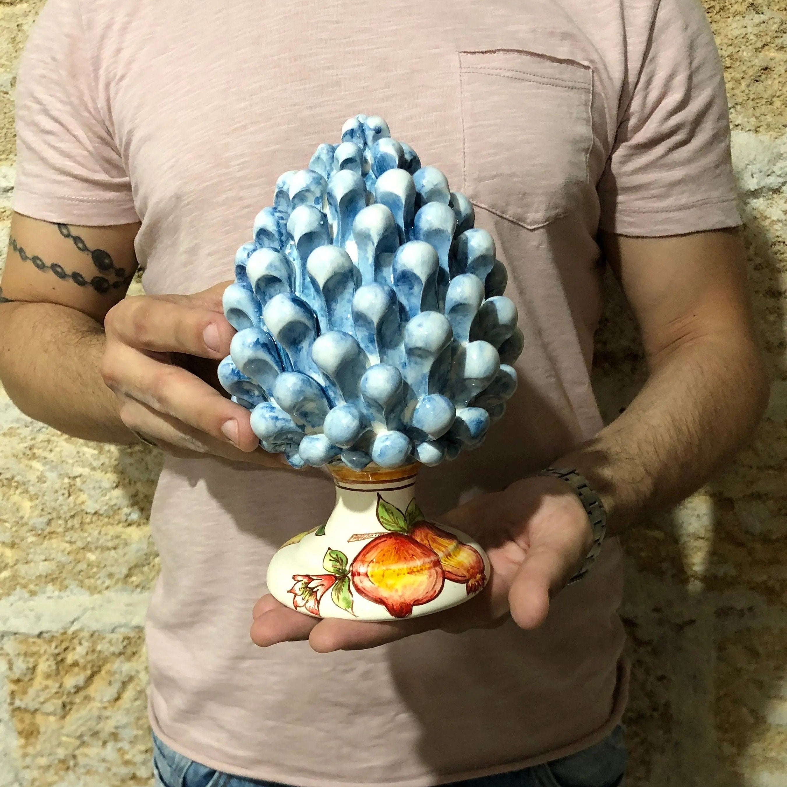 Pigna Ceramica Caltagirone Linea “4 stagioni” cm H.20 Artigianale DD CERAMICHE SICILIANE