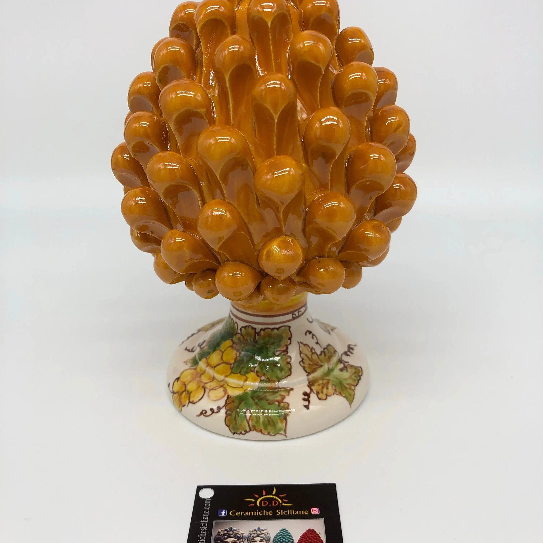 Pigna Ceramica Caltagirone Linea “4 stagioni” cm H.20 Artigianale DD CERAMICHE SICILIANE