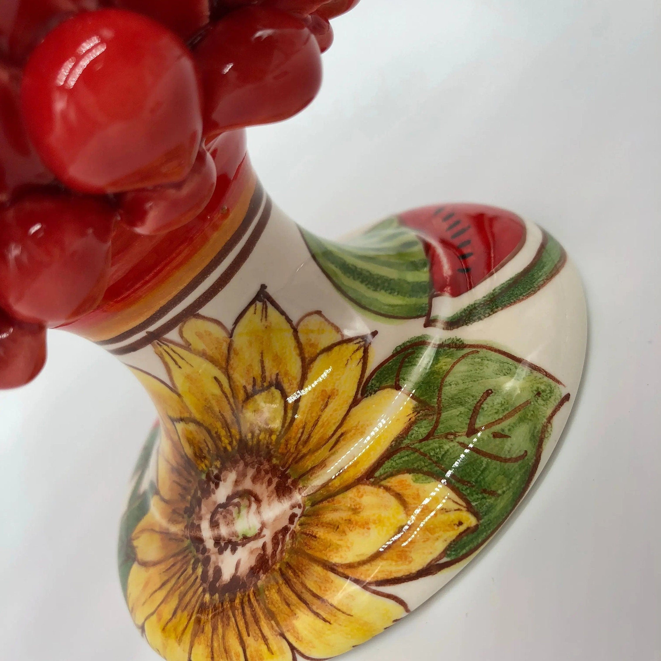 Pigna Ceramica Caltagirone Linea “4 stagioni” cm H.20 Artigianale DD CERAMICHE SICILIANE