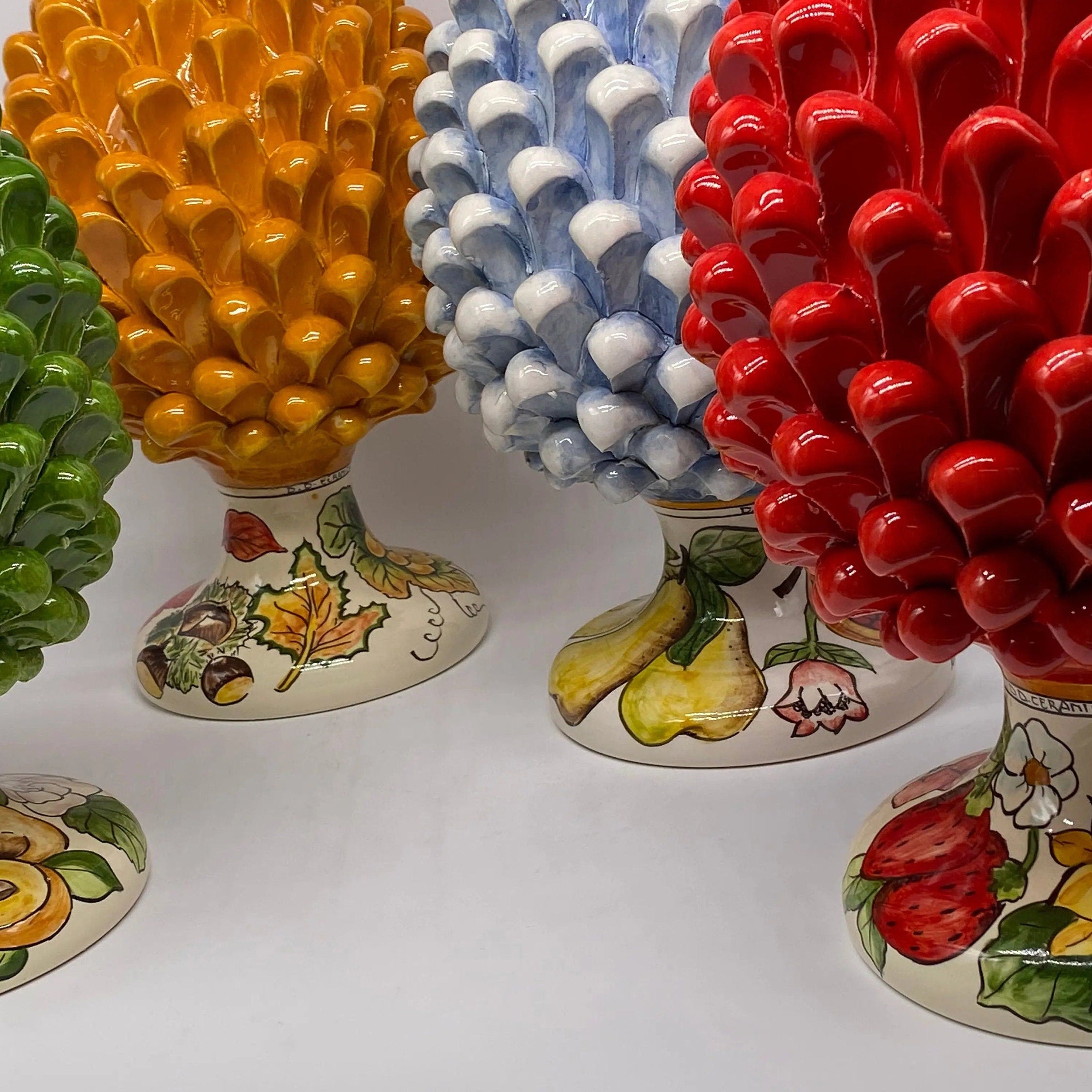 Pigna Ceramica Caltagirone Linea “4 stagioni” cm H.30 Artigianale DD CERAMICHE SICILIANE