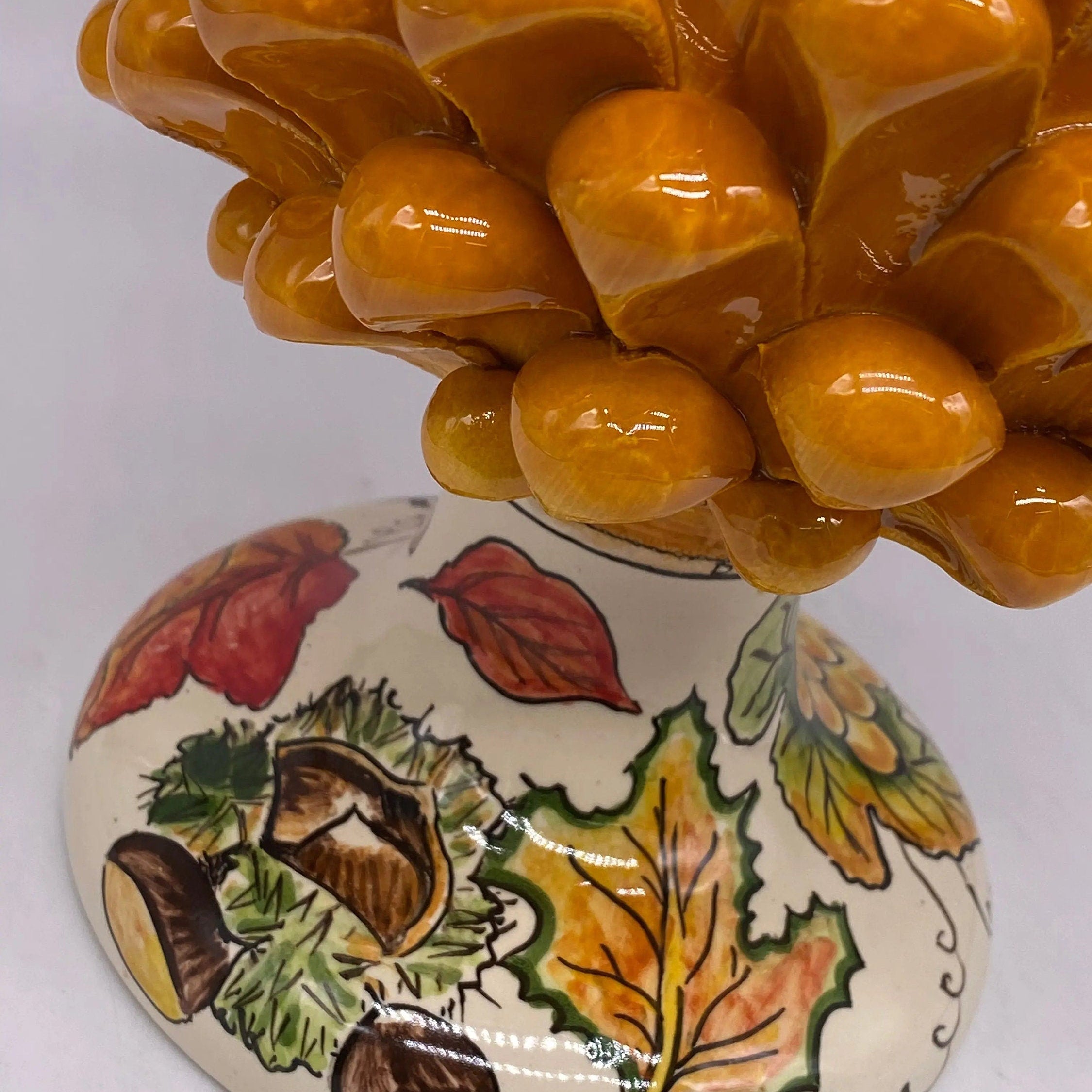 Pigna Ceramica Caltagirone Linea “4 stagioni” cm H.30 Artigianale DD CERAMICHE SICILIANE