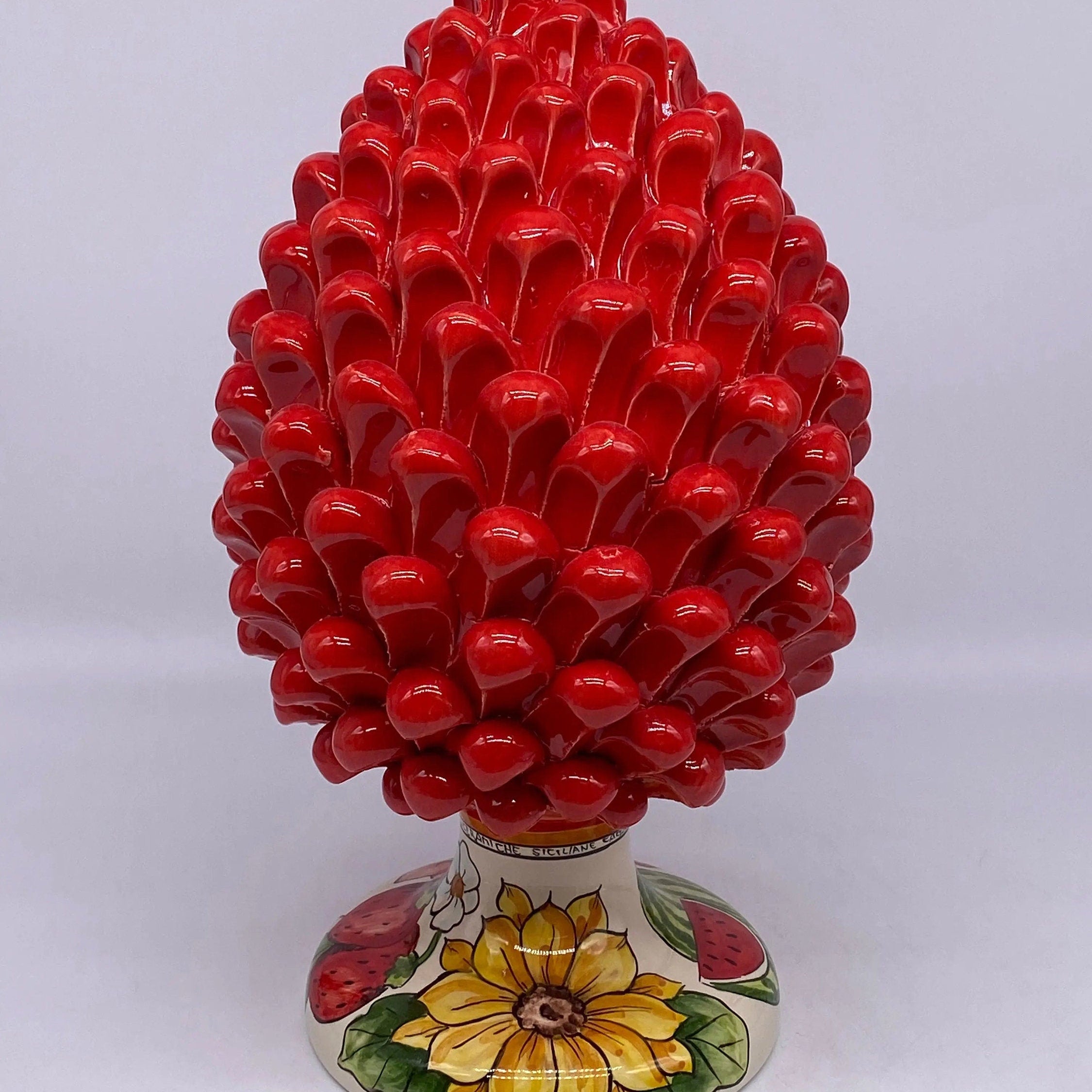 Pigna Ceramica Caltagirone Linea “4 stagioni” cm H.30 Artigianale DD CERAMICHE SICILIANE