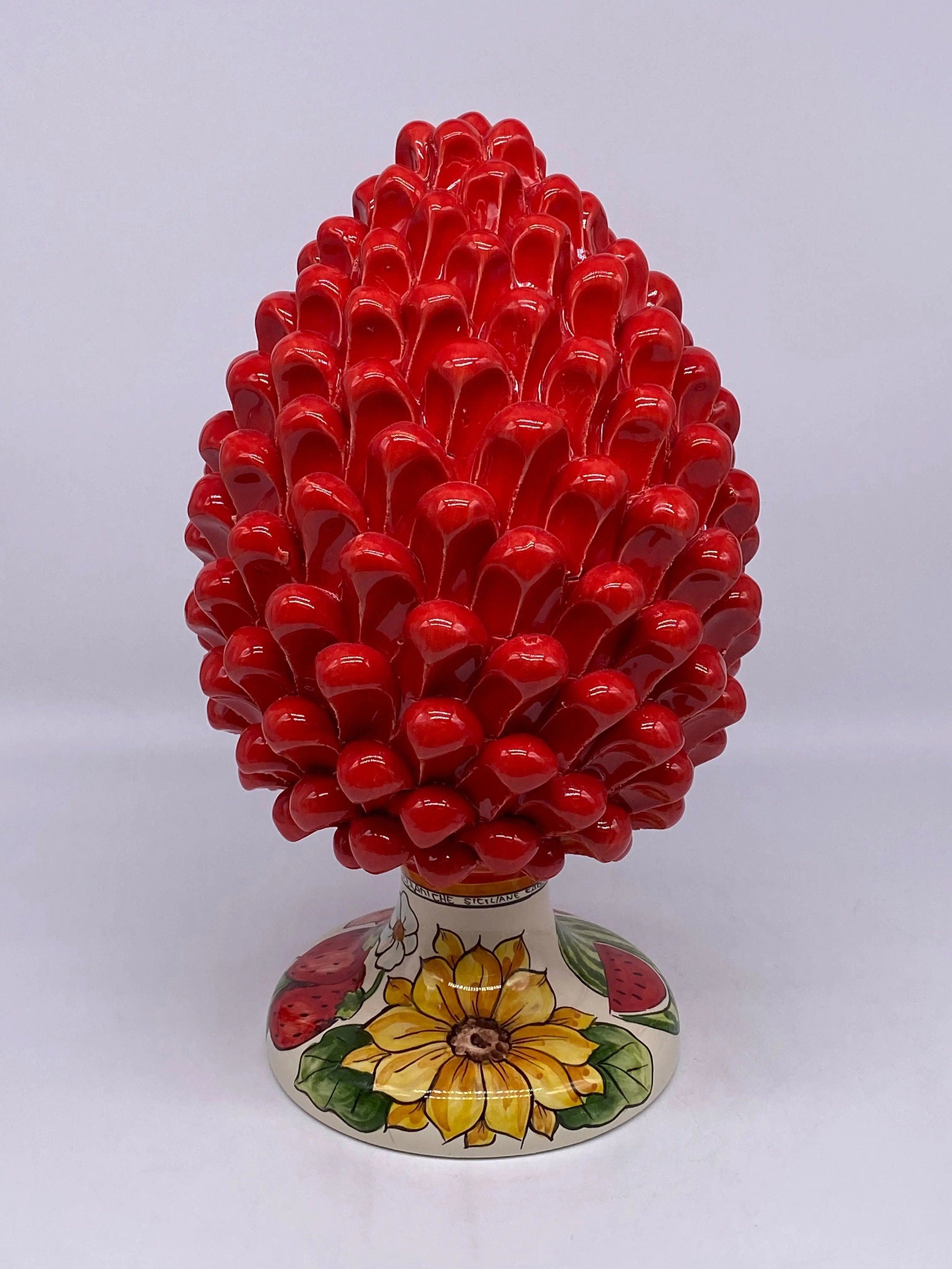 Pigna Ceramica Caltagirone Linea “4 stagioni” cm H.30 Artigianale DD CERAMICHE SICILIANE