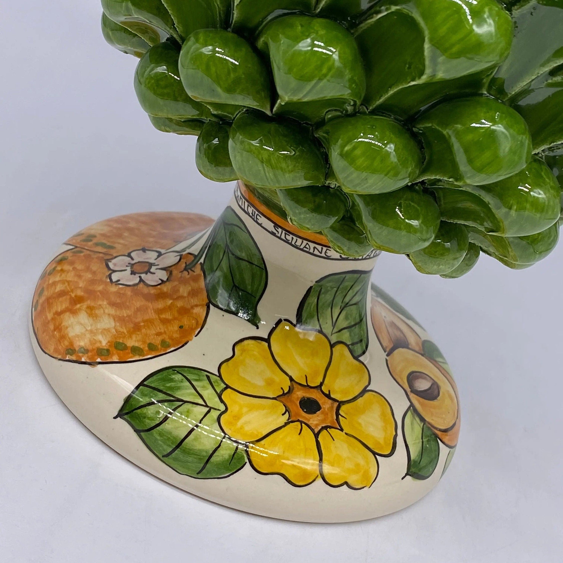 Pigna Ceramica Caltagirone Linea “4 stagioni” cm H.30 Artigianale DD CERAMICHE SICILIANE