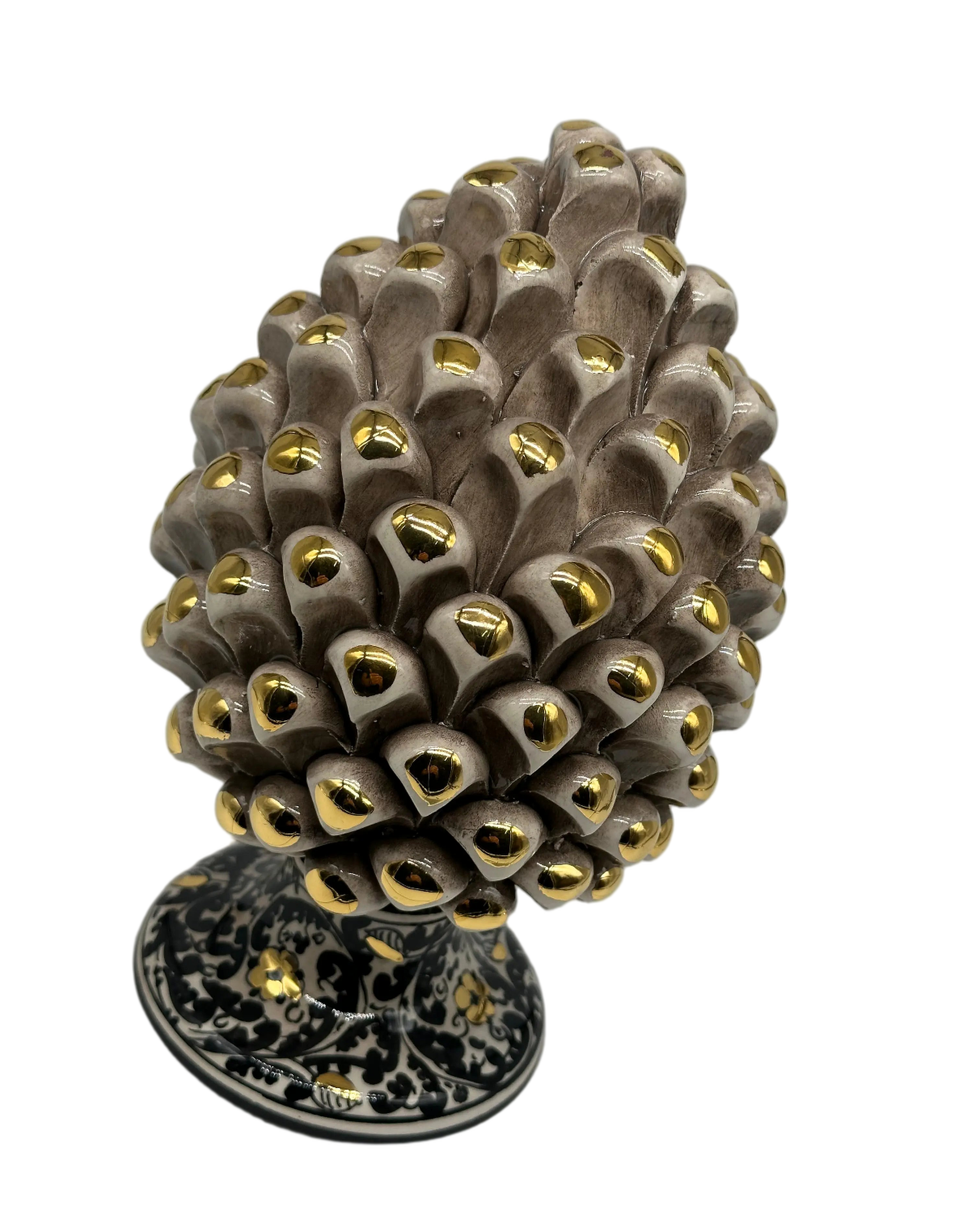 Pigna “CHIC” Ceramica Caltagirone cm H.20 Artigianale Beige DD CERAMICHE SICILIANE