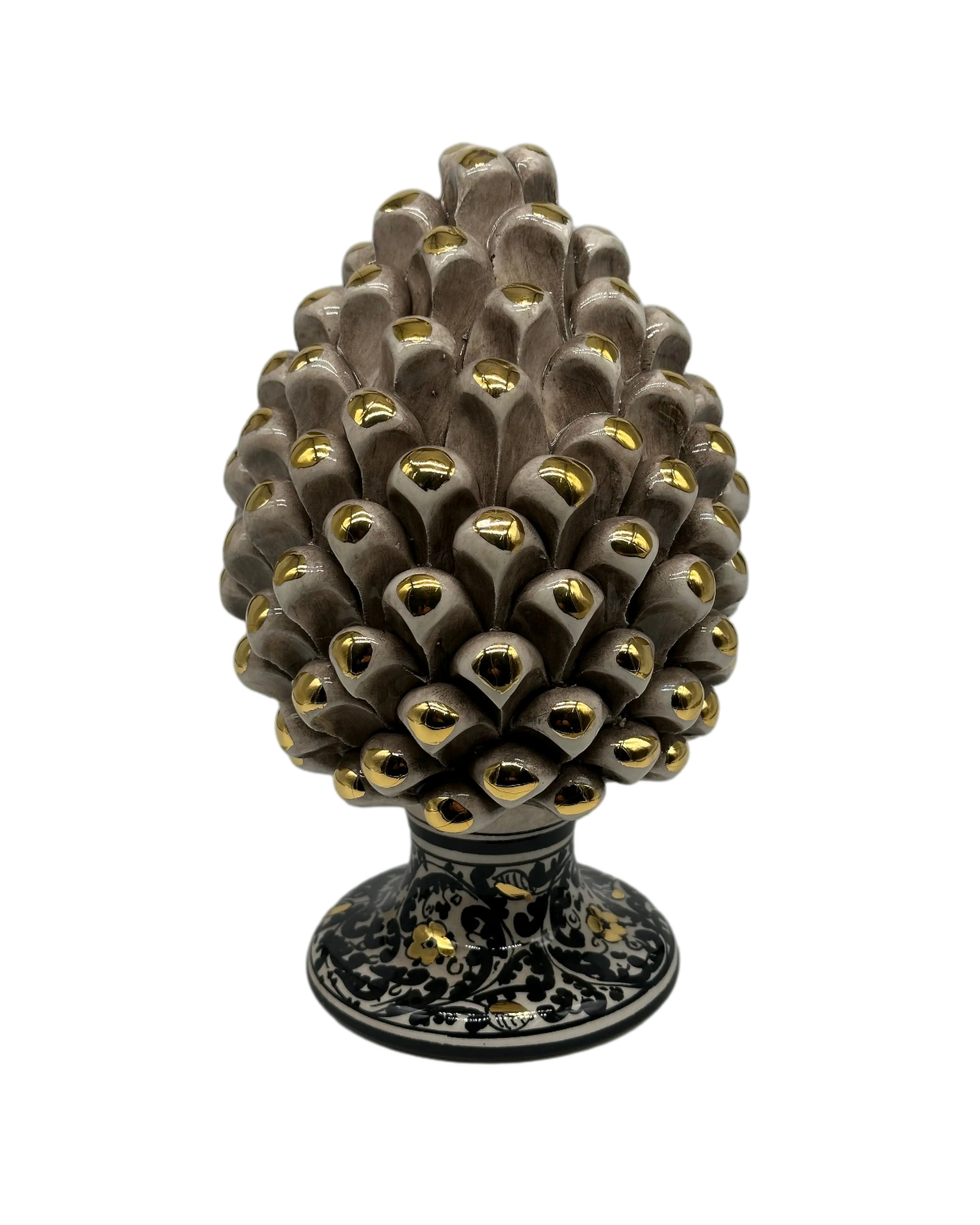 Pigna “CHIC” Ceramica Caltagirone cm H.20 Artigianale Beige DD CERAMICHE SICILIANE