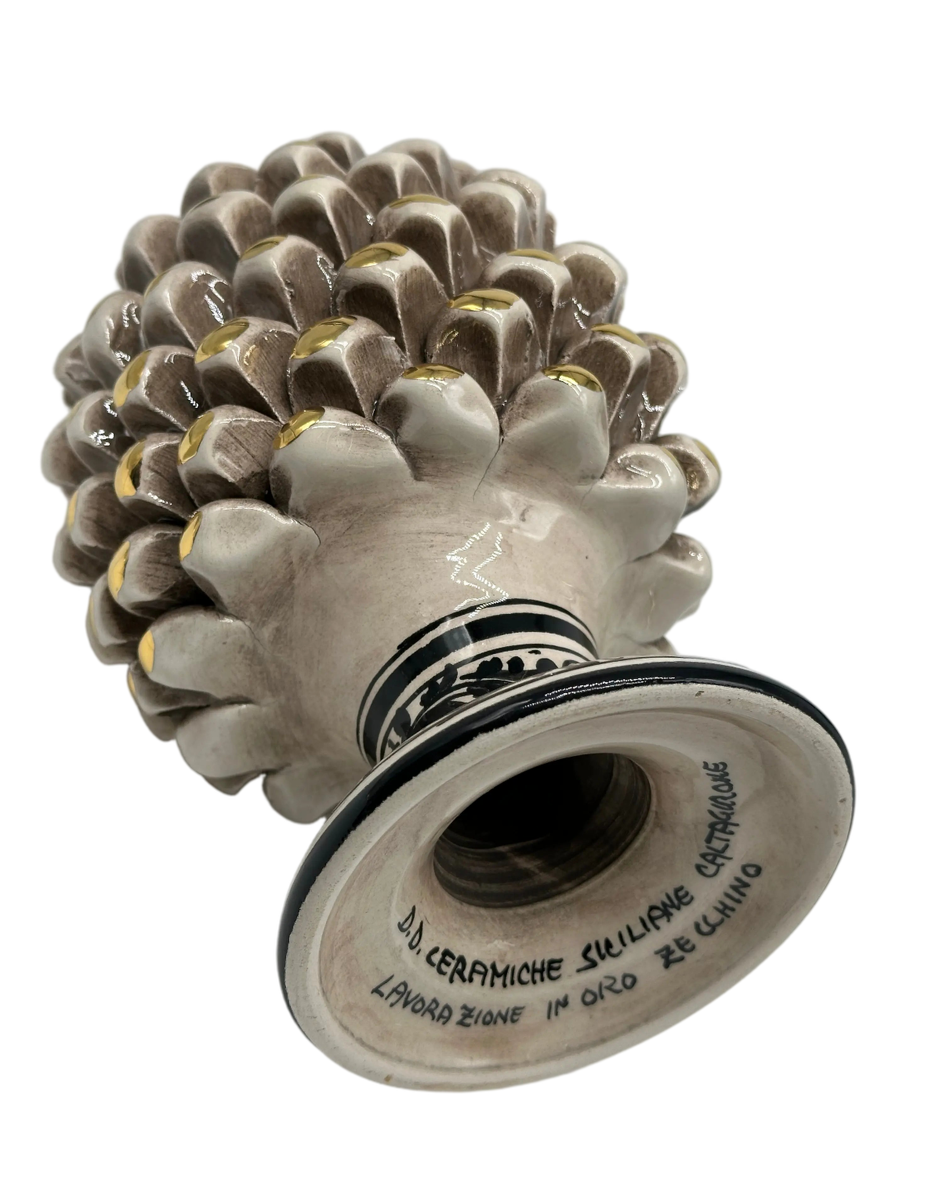 Pigna “CHIC” Ceramica Caltagirone cm H.20 Artigianale Beige DD CERAMICHE SICILIANE