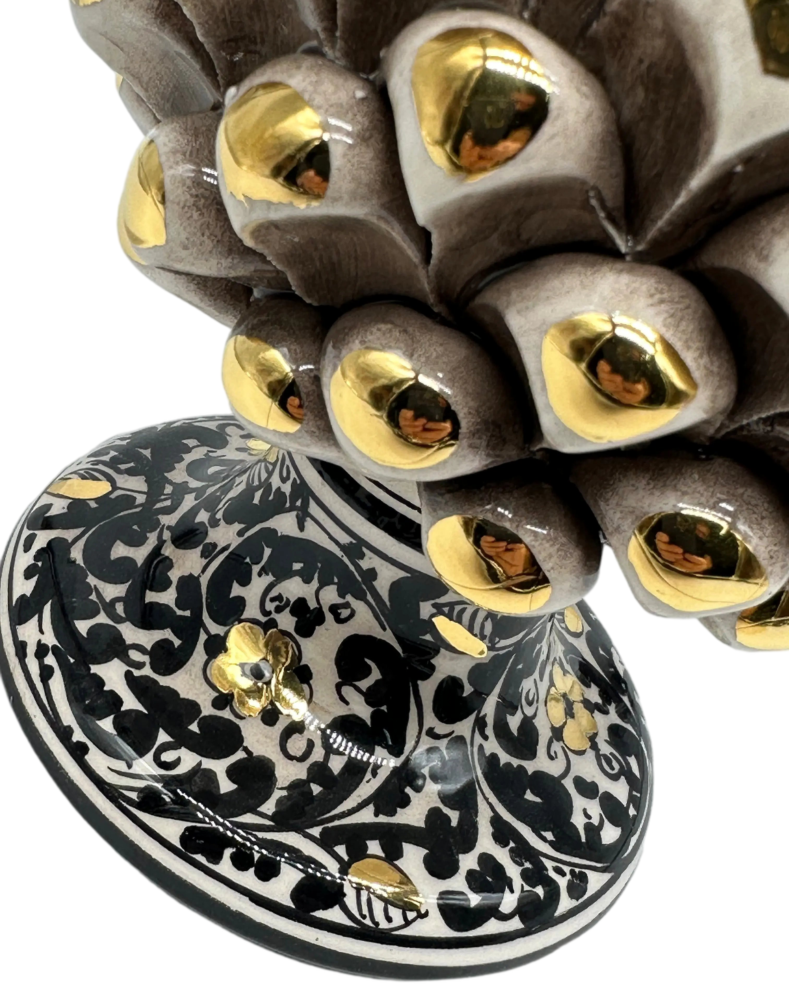 Pigna “CHIC” Ceramica Caltagirone cm H.20 Artigianale Beige DD CERAMICHE SICILIANE