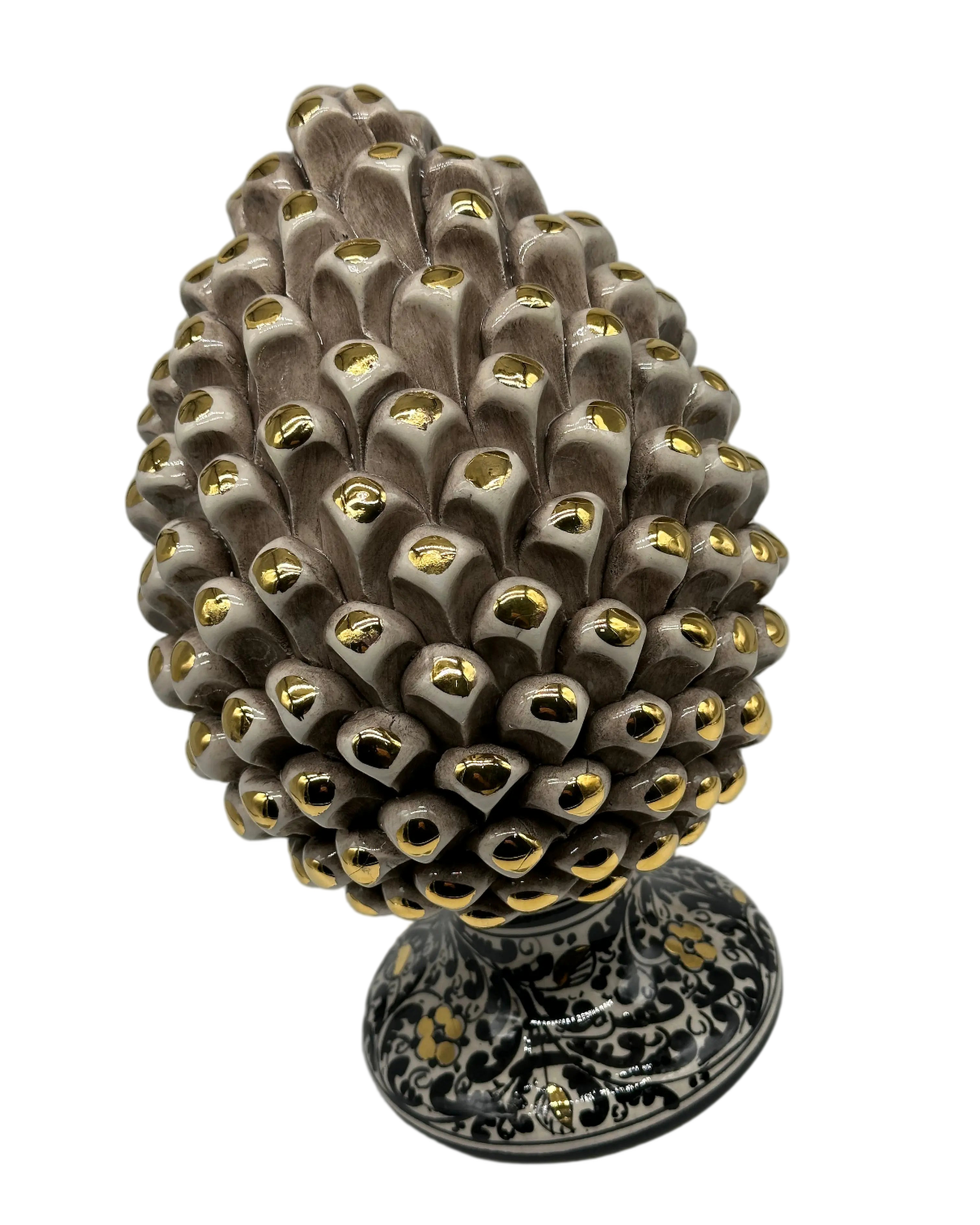 Pigna “CHIC” Ceramica Caltagirone cm H.25 Artigianale Beige DD CERAMICHE SICILIANE