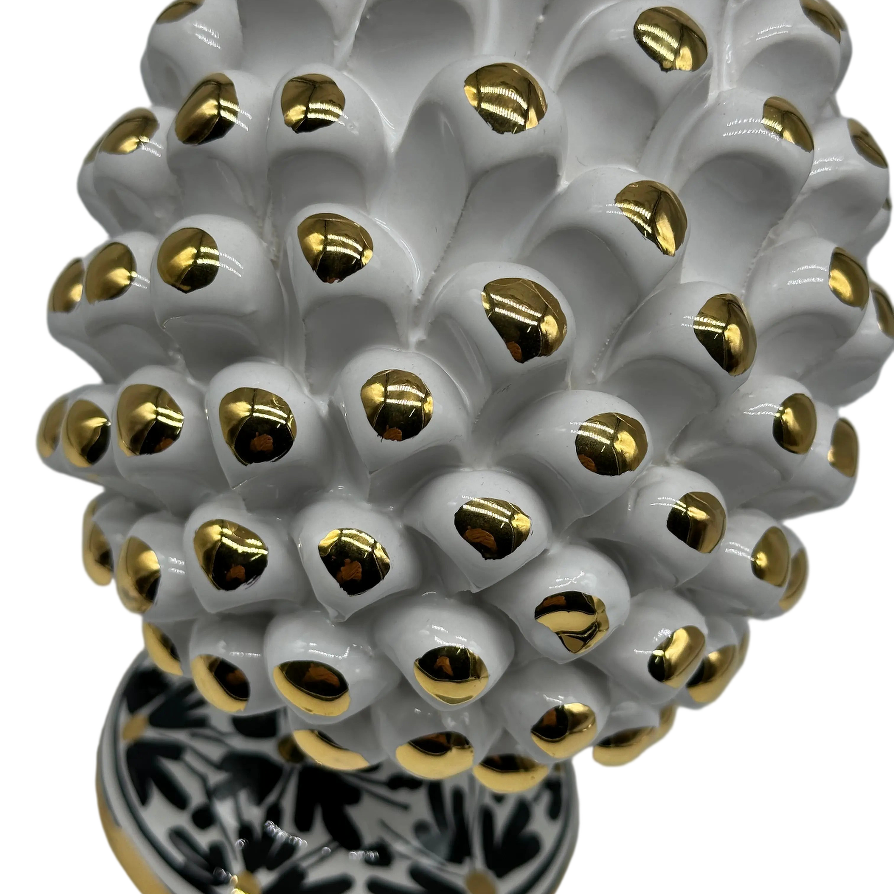 Pigna “CHIC” Ceramica Caltagirone cm H.25 Artigianale Bianco DD CERAMICHE SICILIANE