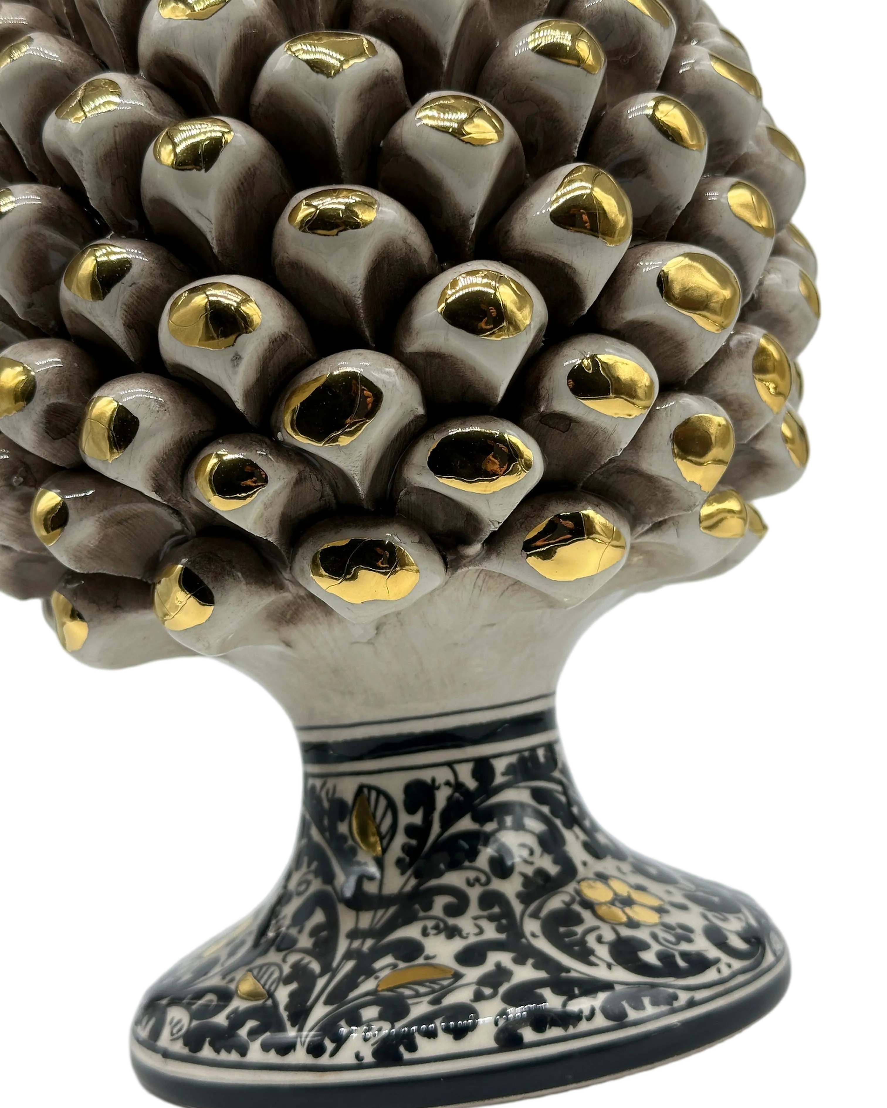 Pigna “CHIC” Ceramica Caltagirone cm H.30 Artigianale Beige DD CERAMICHE SICILIANE