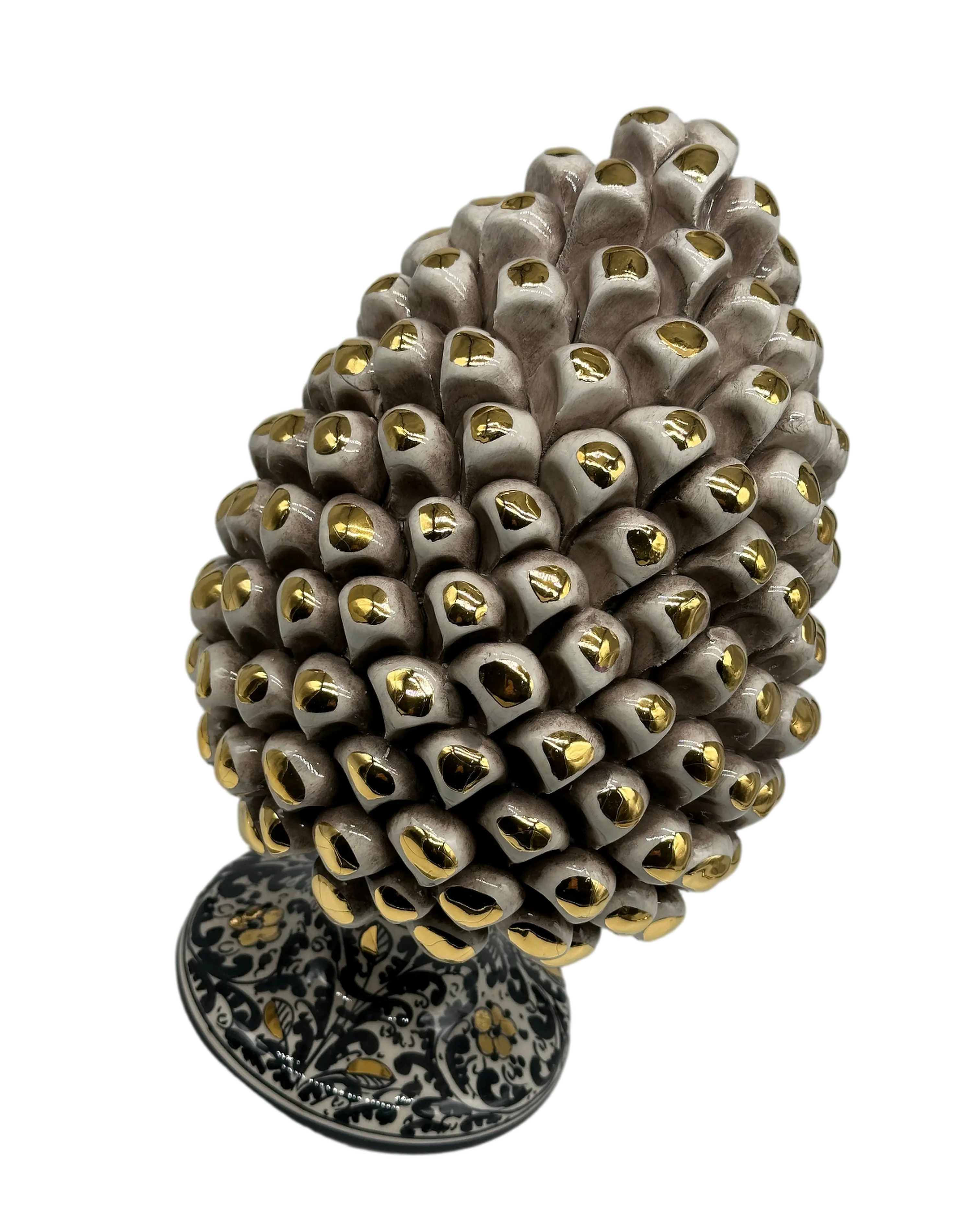 Pigna “CHIC” Ceramica Caltagirone cm H.30 Artigianale Beige DD CERAMICHE SICILIANE