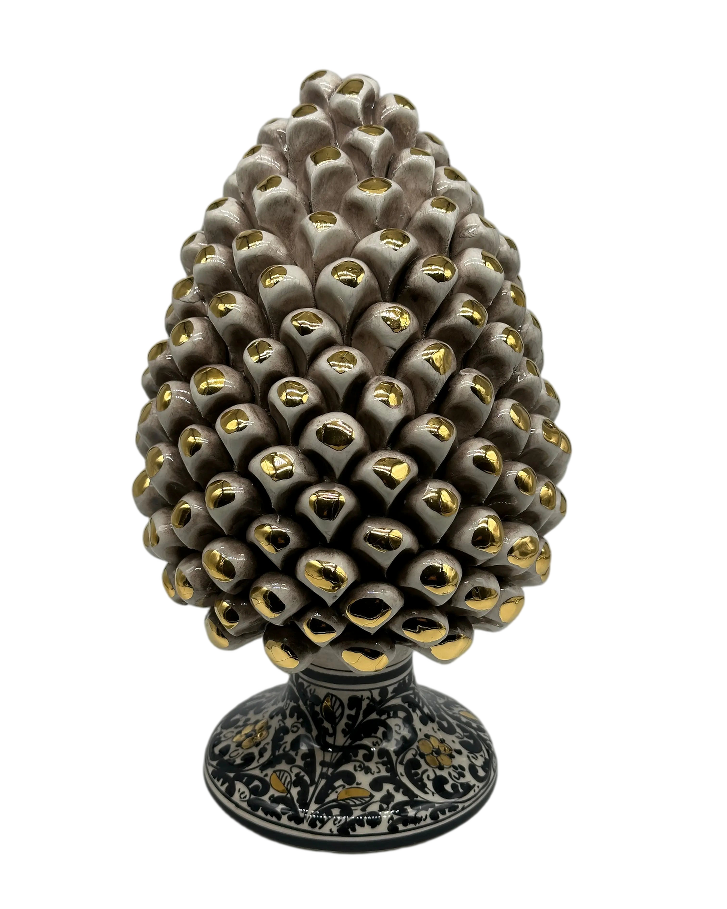 Pigna “CHIC” Ceramica Caltagirone cm H.30 Artigianale Beige DD CERAMICHE SICILIANE