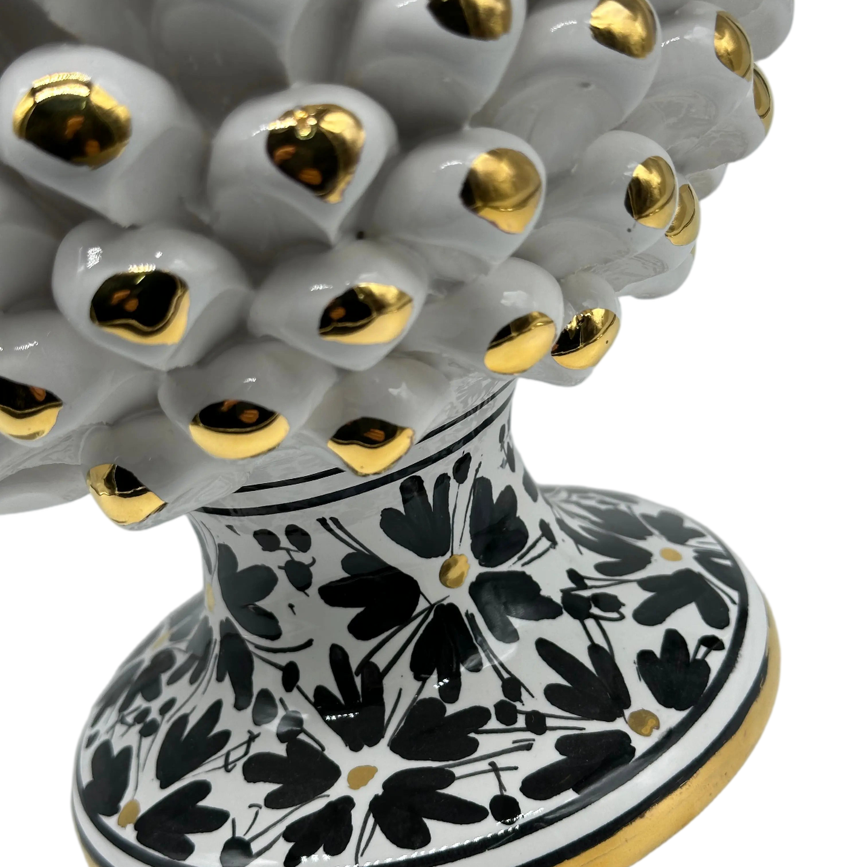 Pigna “CHIC” Ceramica Caltagirone cm H.30 Artigianale Bianco DD CERAMICHE SICILIANE