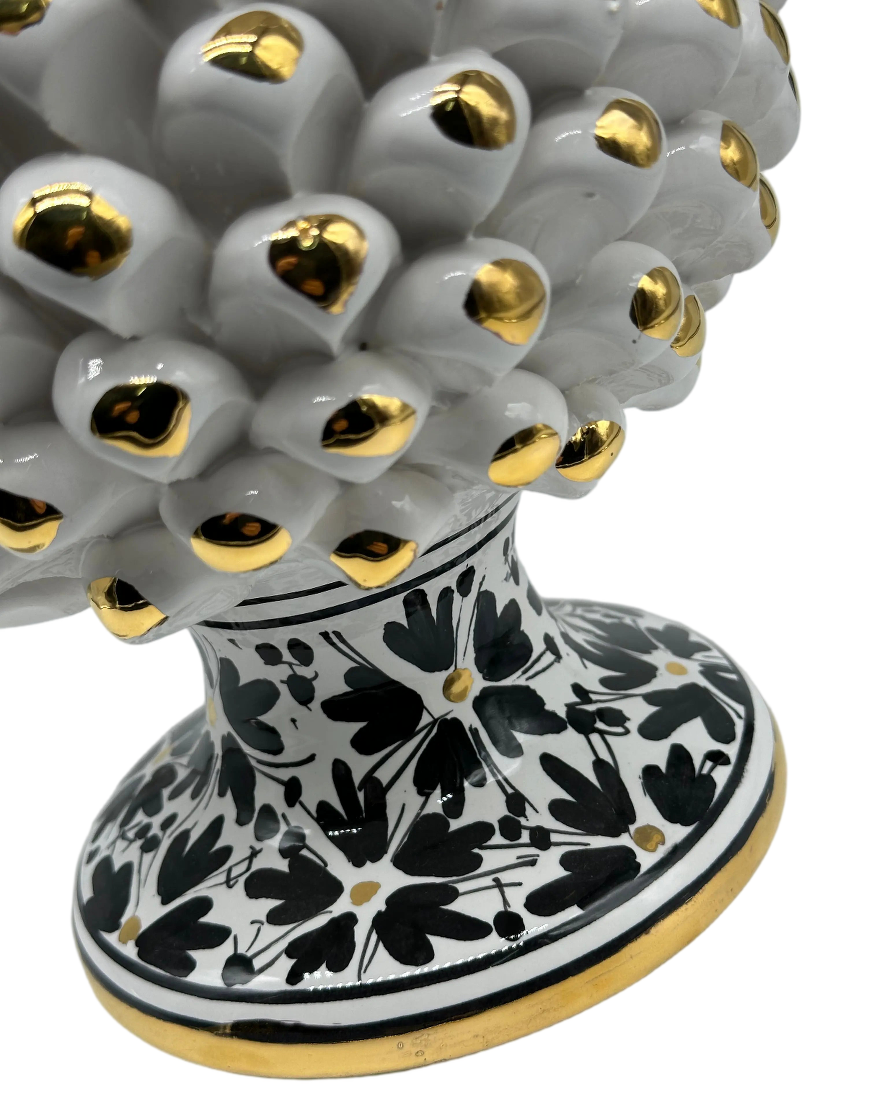 Pigna “CHIC” Ceramica Caltagirone cm H.30 Artigianale Bianco DD CERAMICHE SICILIANE