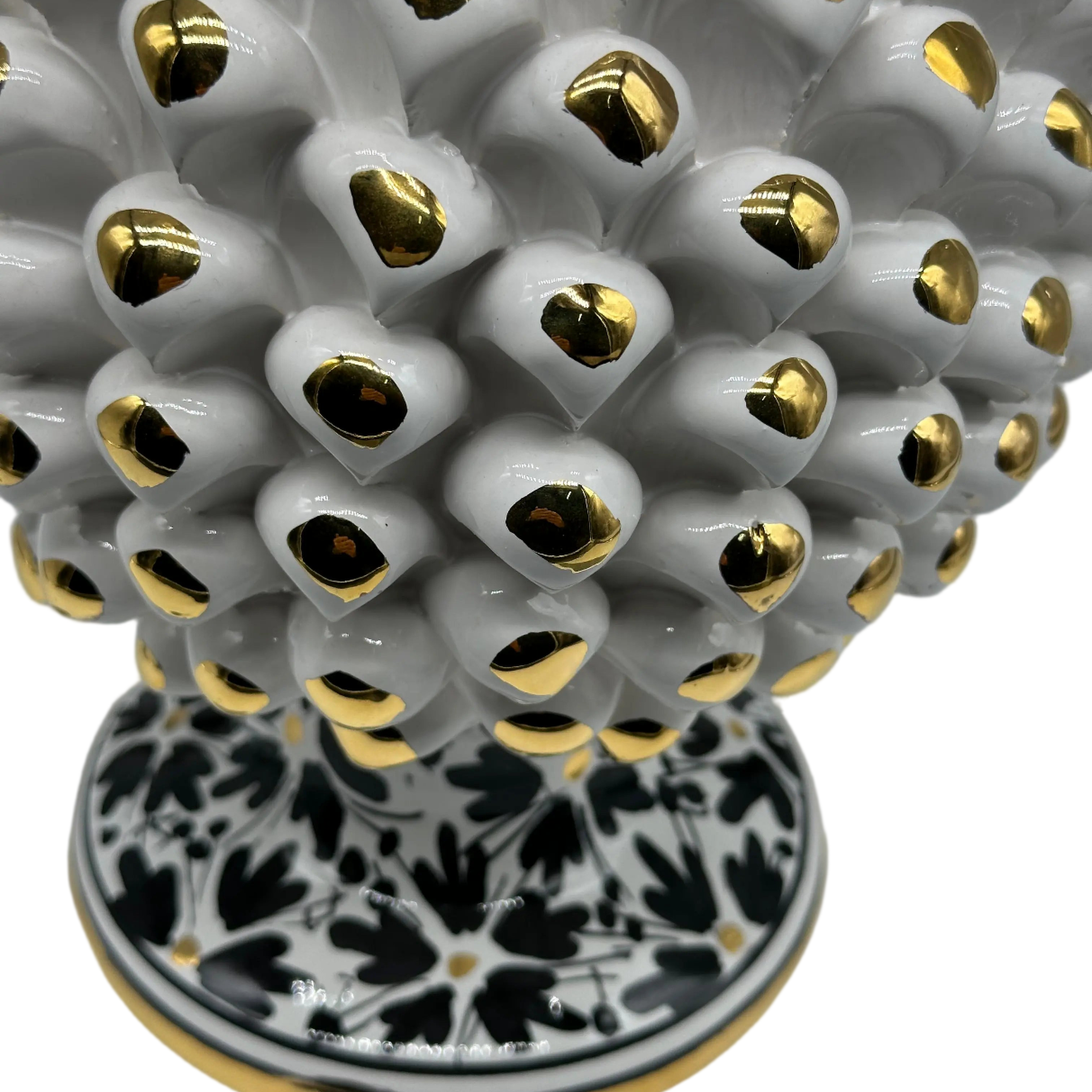 Pigna “CHIC” Ceramica Caltagirone cm H.30 Artigianale Bianco DD CERAMICHE SICILIANE