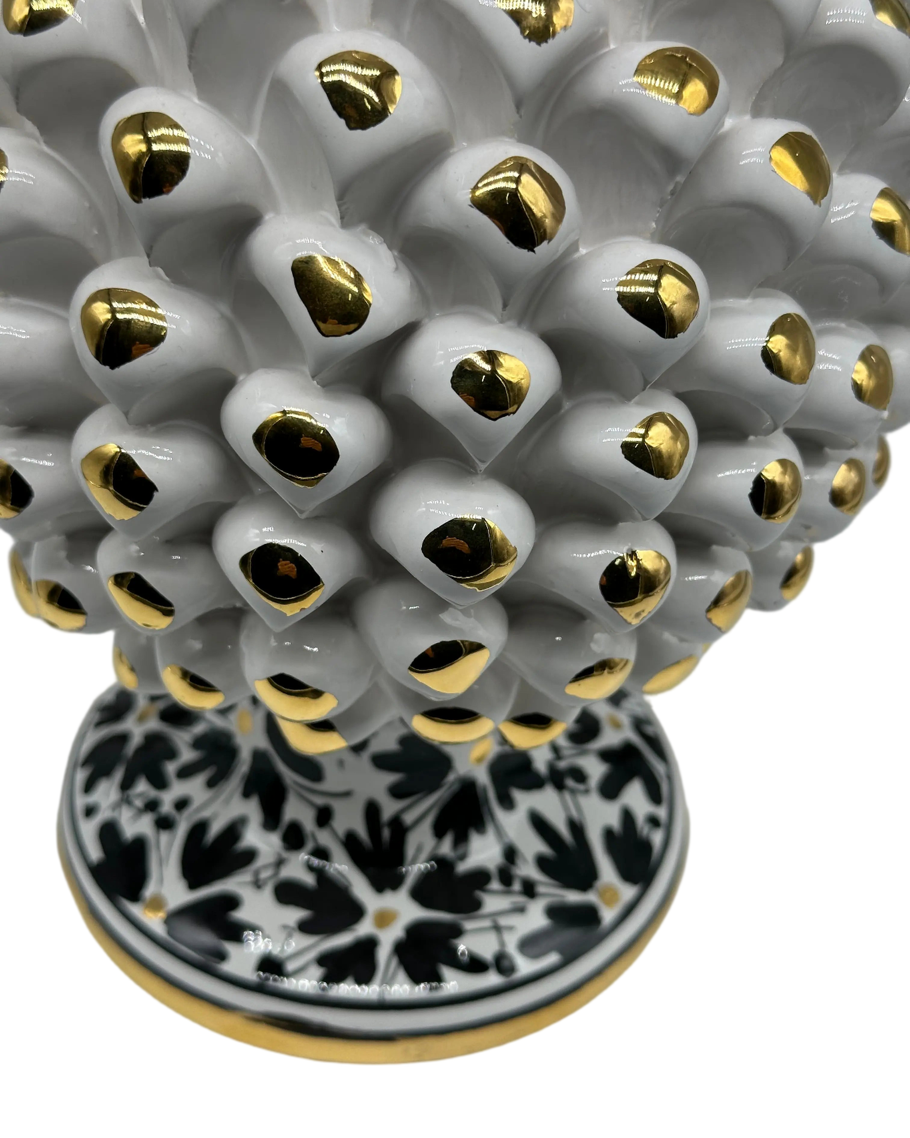 Pigna “CHIC” Ceramica Caltagirone cm H.30 Artigianale Bianco DD CERAMICHE SICILIANE