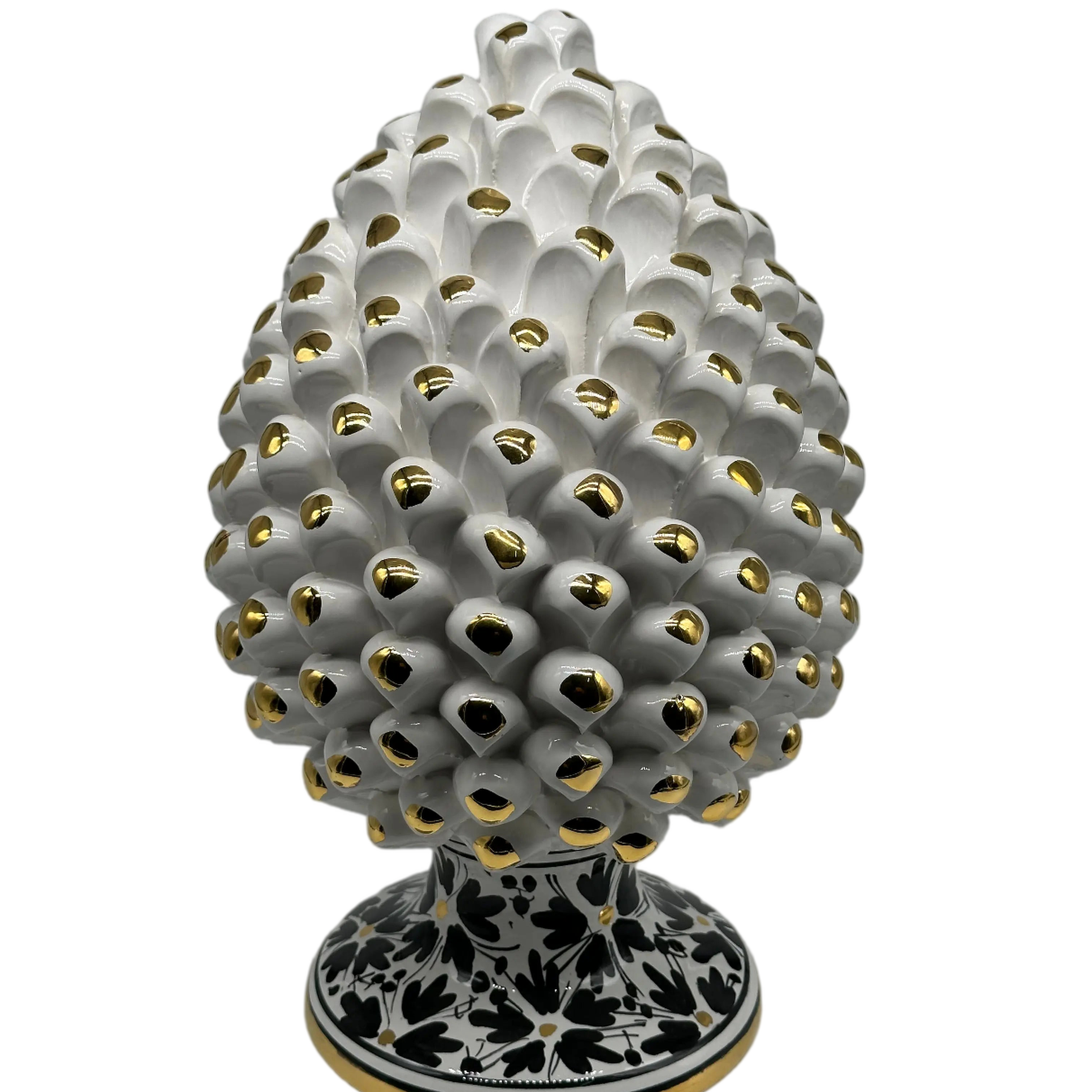 Pigna “CHIC” Ceramica Caltagirone cm H.30 Artigianale Bianco DD CERAMICHE SICILIANE