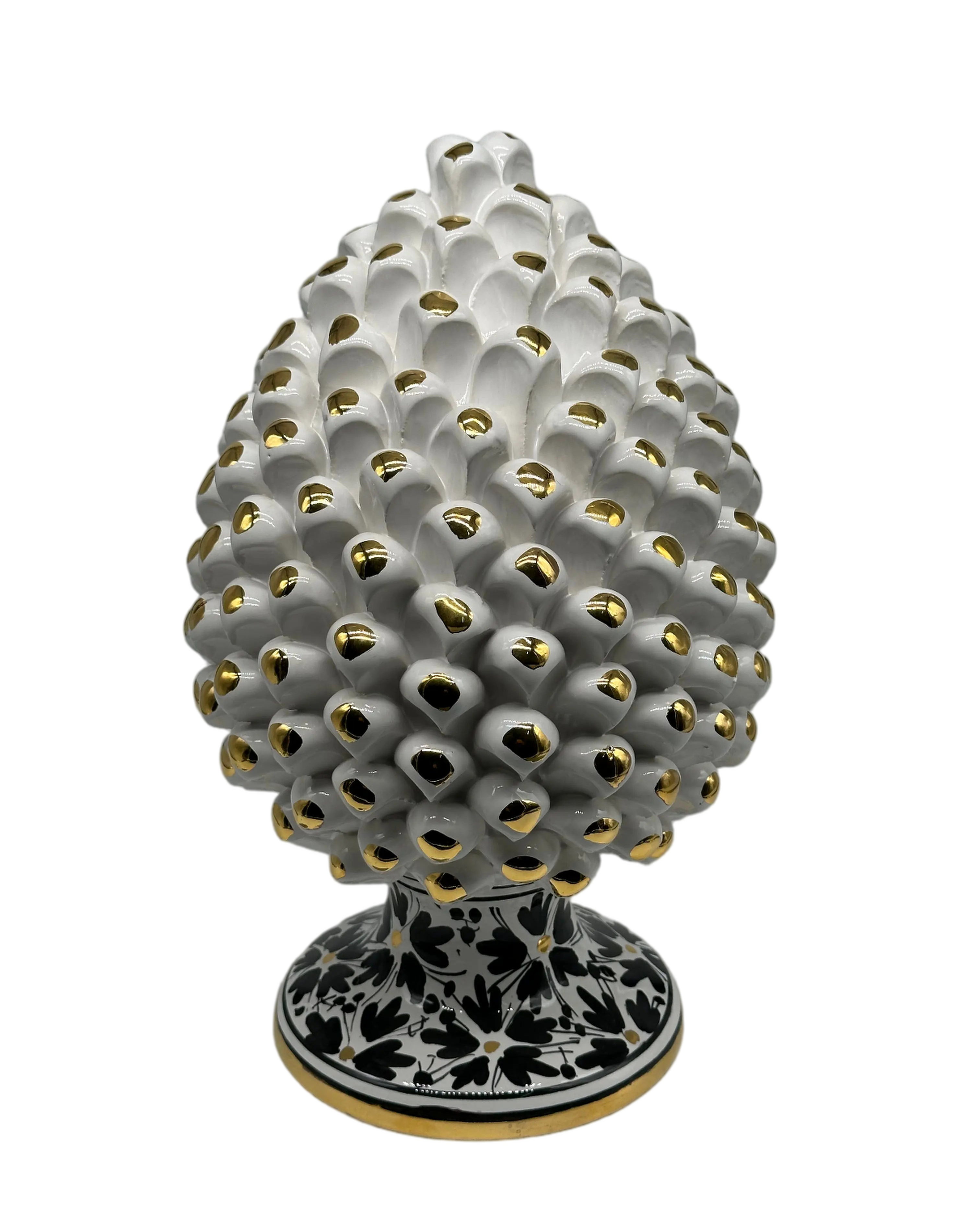 Pigna “CHIC” Ceramica Caltagirone cm H.30 Artigianale Bianco DD CERAMICHE SICILIANE