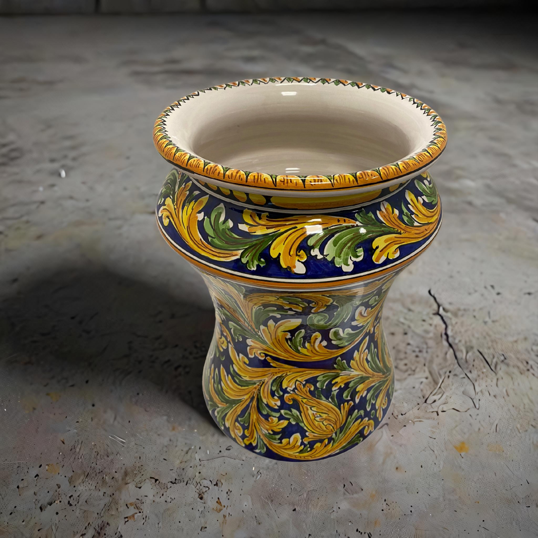 Portaombrelli cm H.50 L.30 Ceramica Caltagirone Decoro “ornato” a mano - MADE IN SICILY