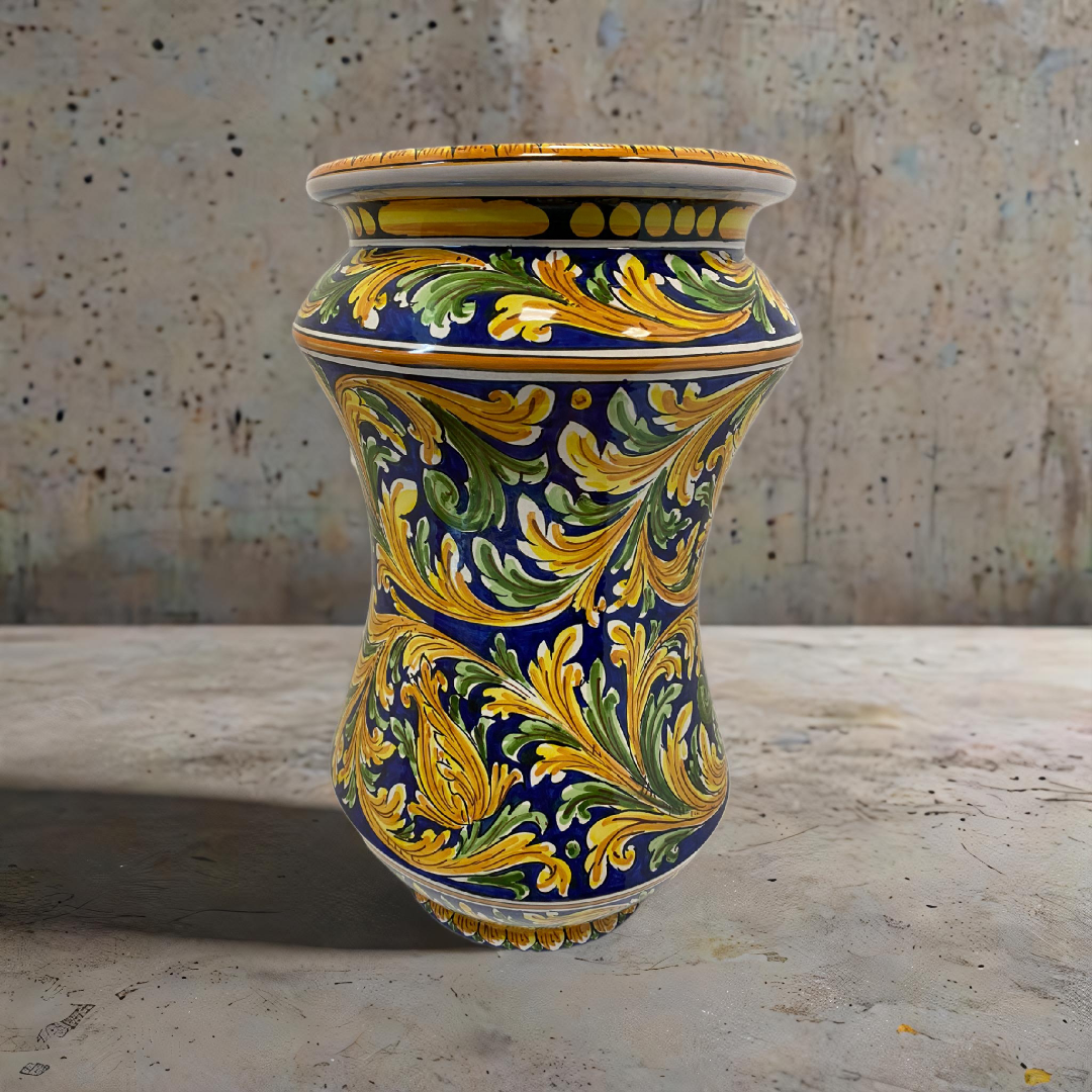 Portaombrelli cm H.50 L.30 Ceramica Caltagirone Decoro “ornato” a mano - MADE IN SICILY