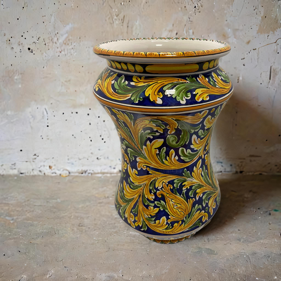 Portaombrelli cm H.50 L.30 Ceramica Caltagirone Decoro “ornato” a mano - MADE IN SICILY