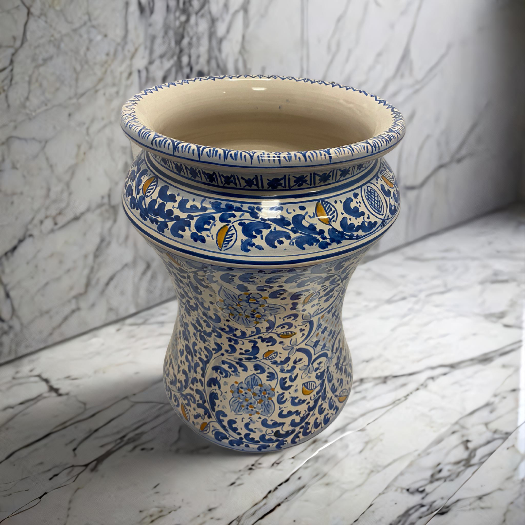 Portaombrelli cm H.50 L.30 Ceramica Caltagirone Decoro “seicento” a mano - MADE IN SICILY