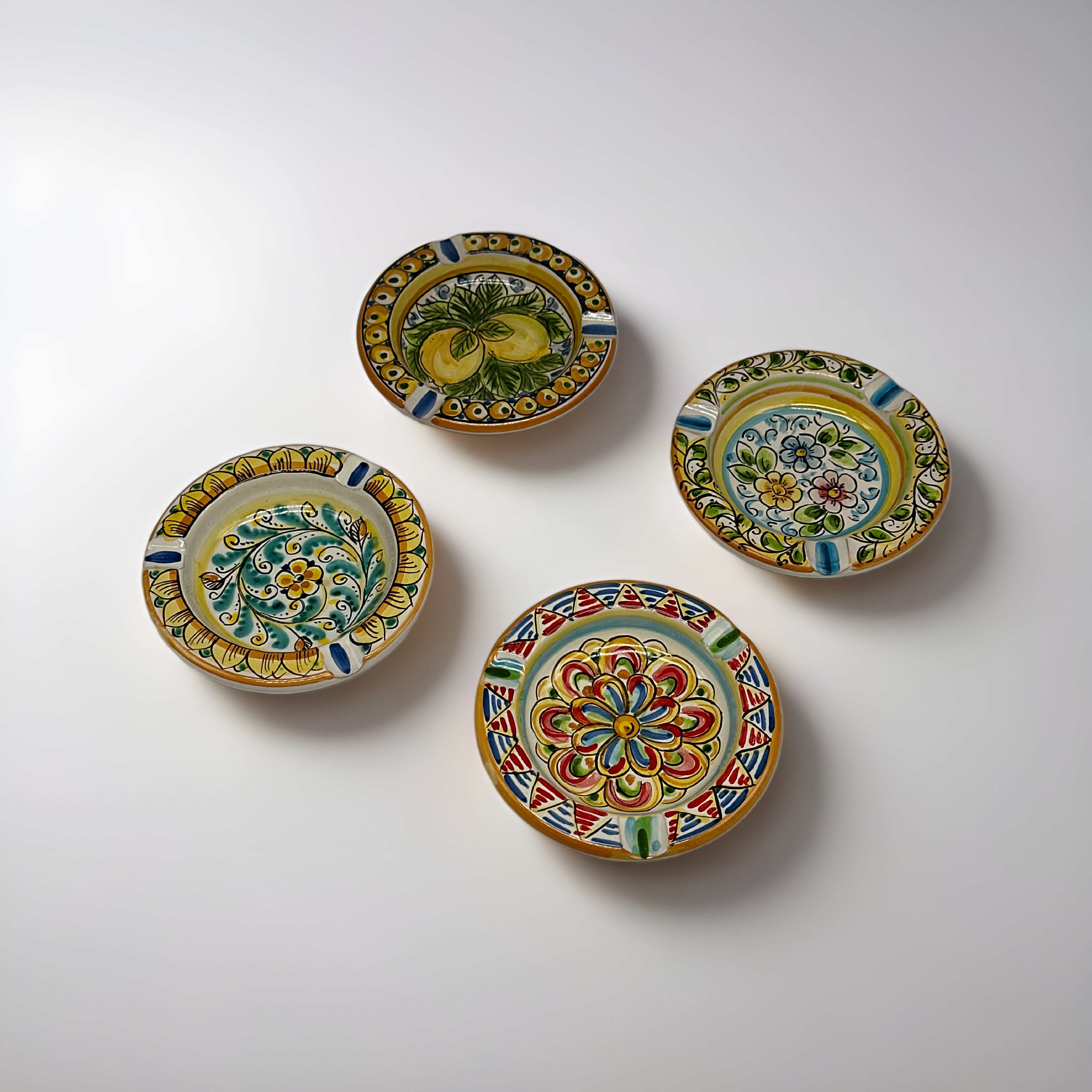 Posacenere Diametro 12cm Decorata Ceramica Caltagirone - BOMBONIERA