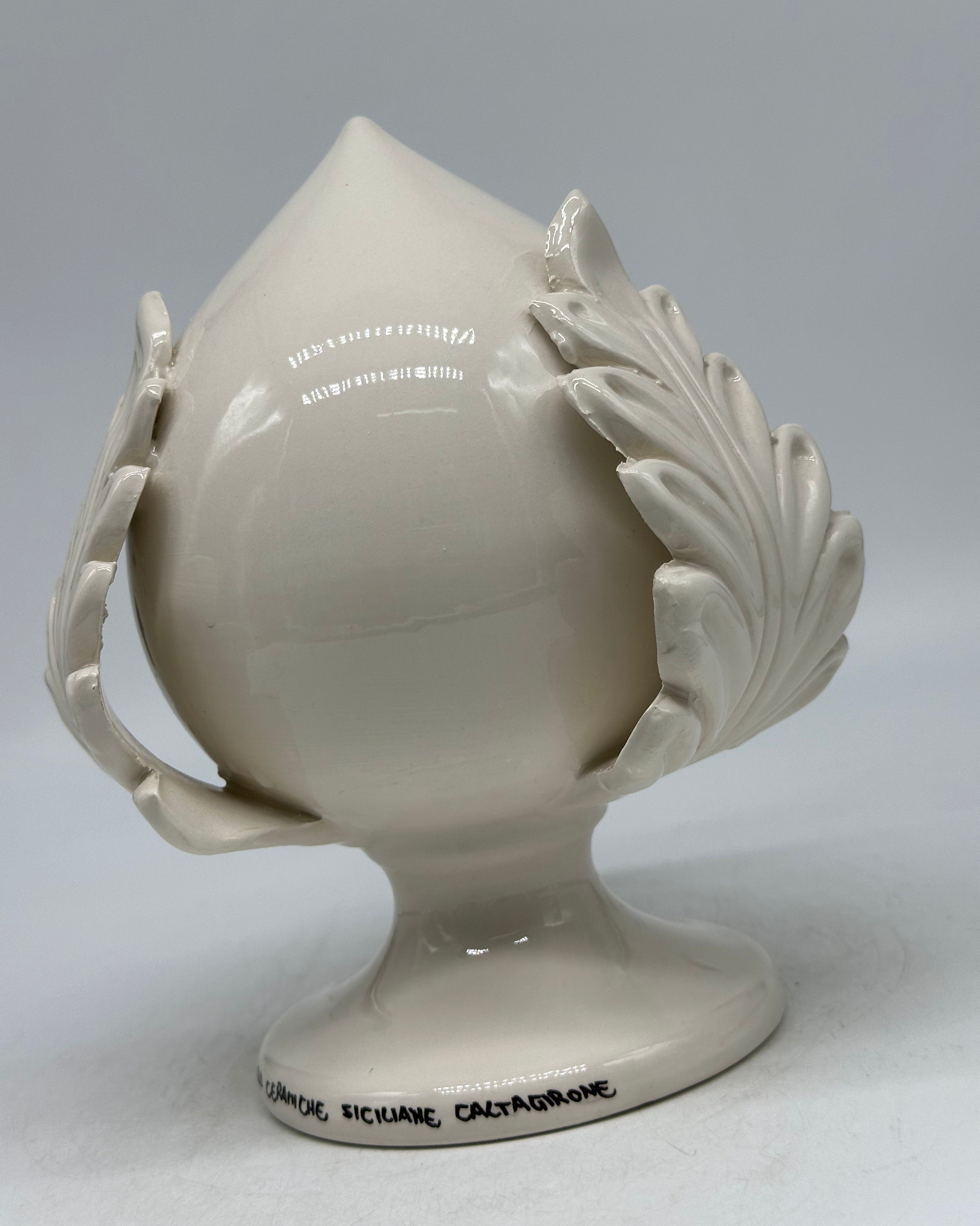 Pumo Ceramica Caltagirone cm H.20 Artigianale Bianco - PUMI