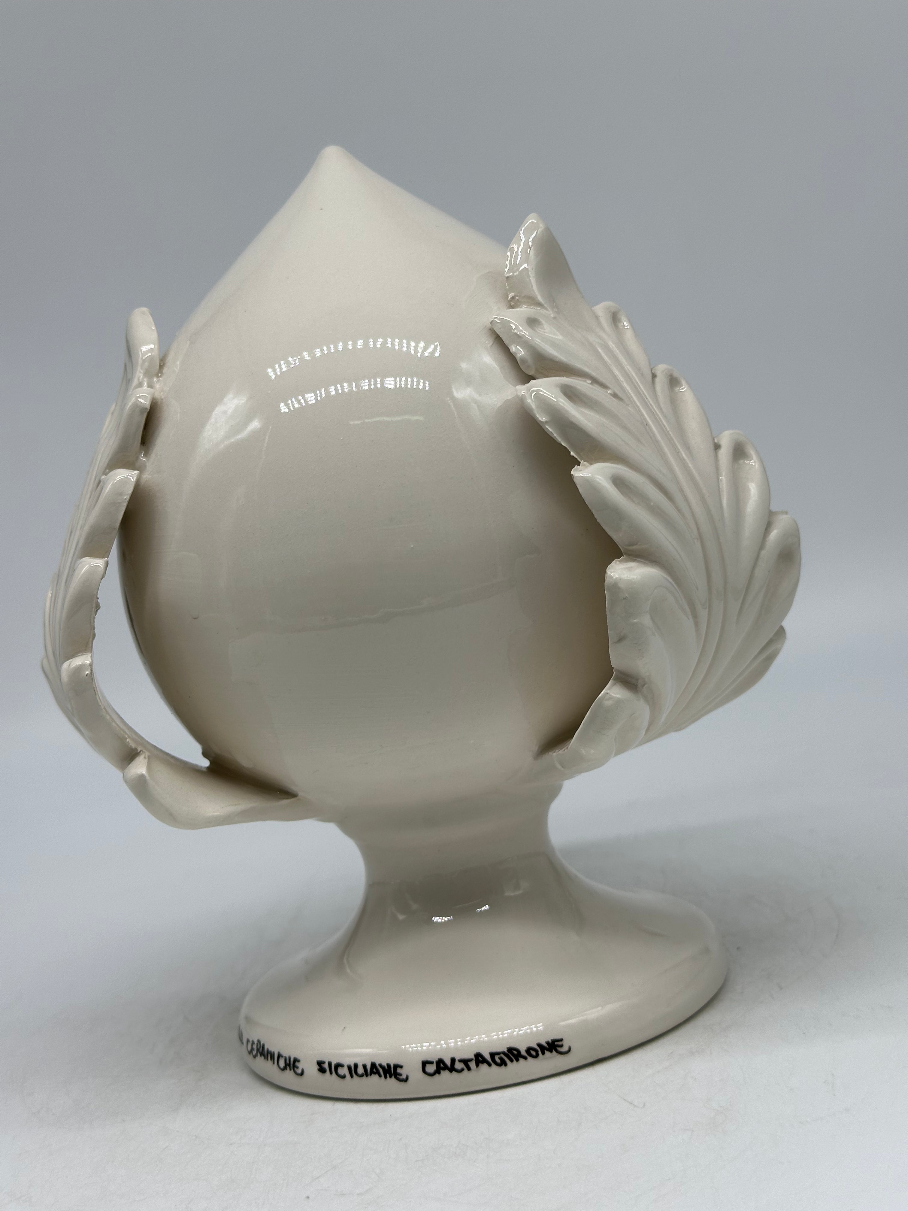 Pumo Ceramica Caltagirone cm H.20 Artigianale Bianco - PUMI